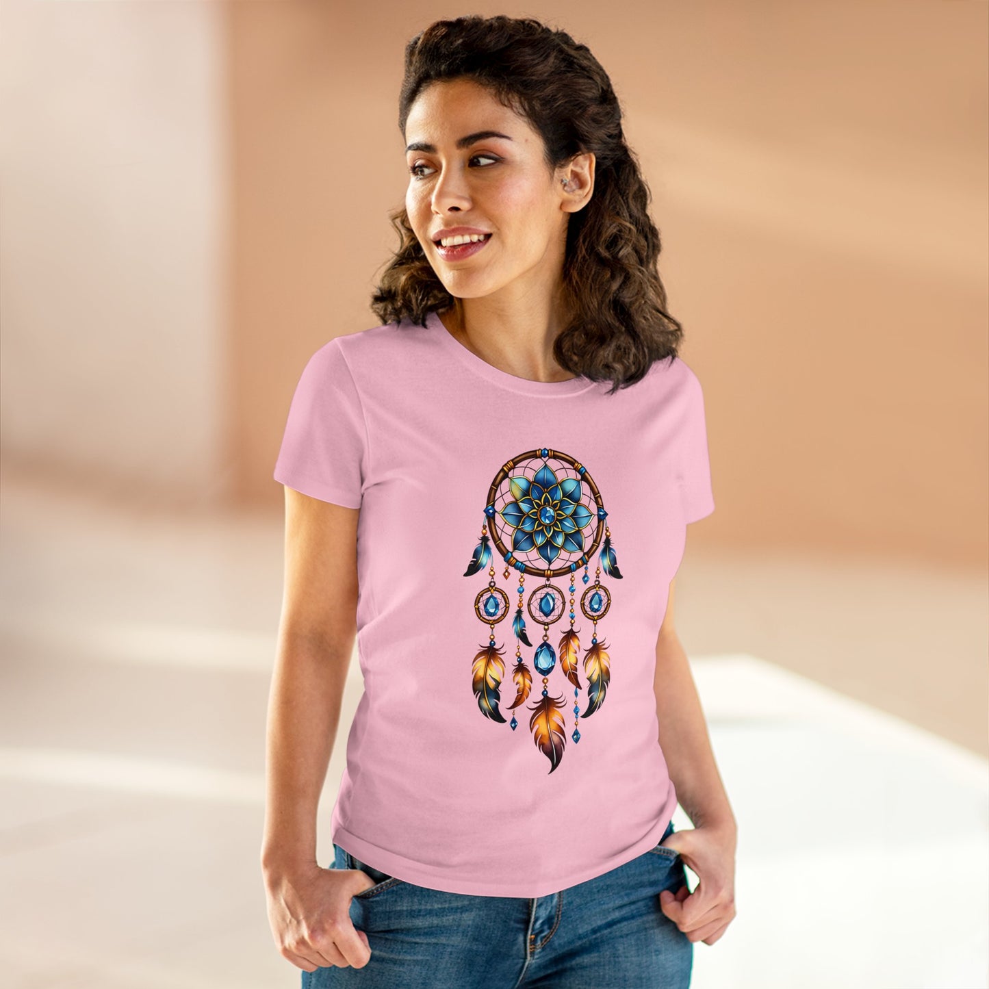Topaz Dream Catcher - Scorpio - Astrology - Women's Midweight Cotton Tee