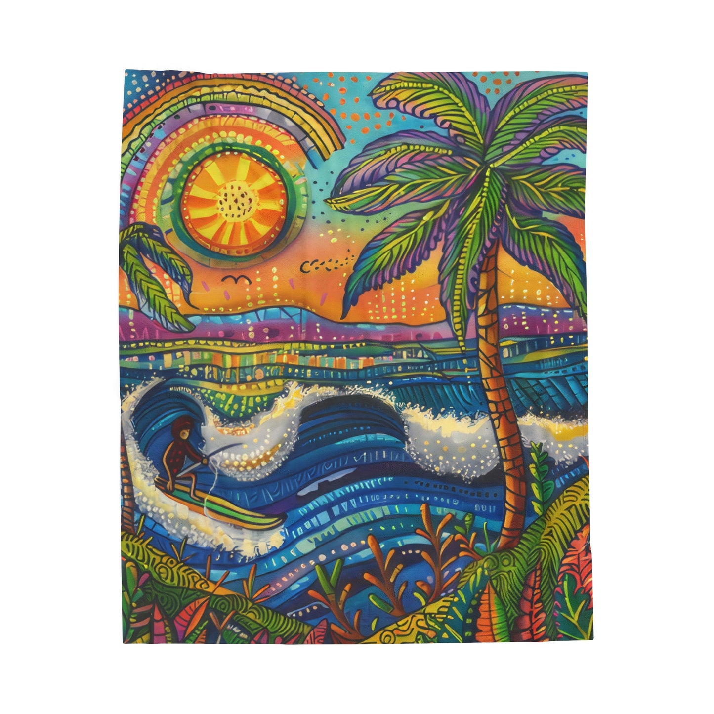 Island Time - Velveteen Plush Blanket