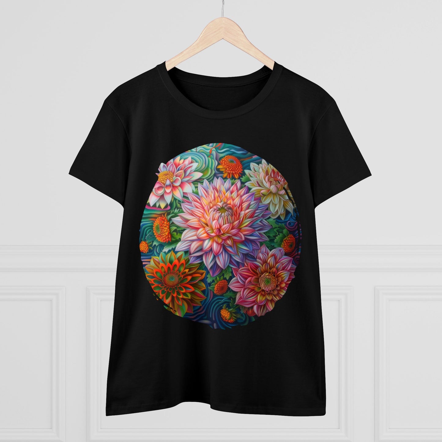 Pastel Flowers - Women's Midweight Cotton Tee