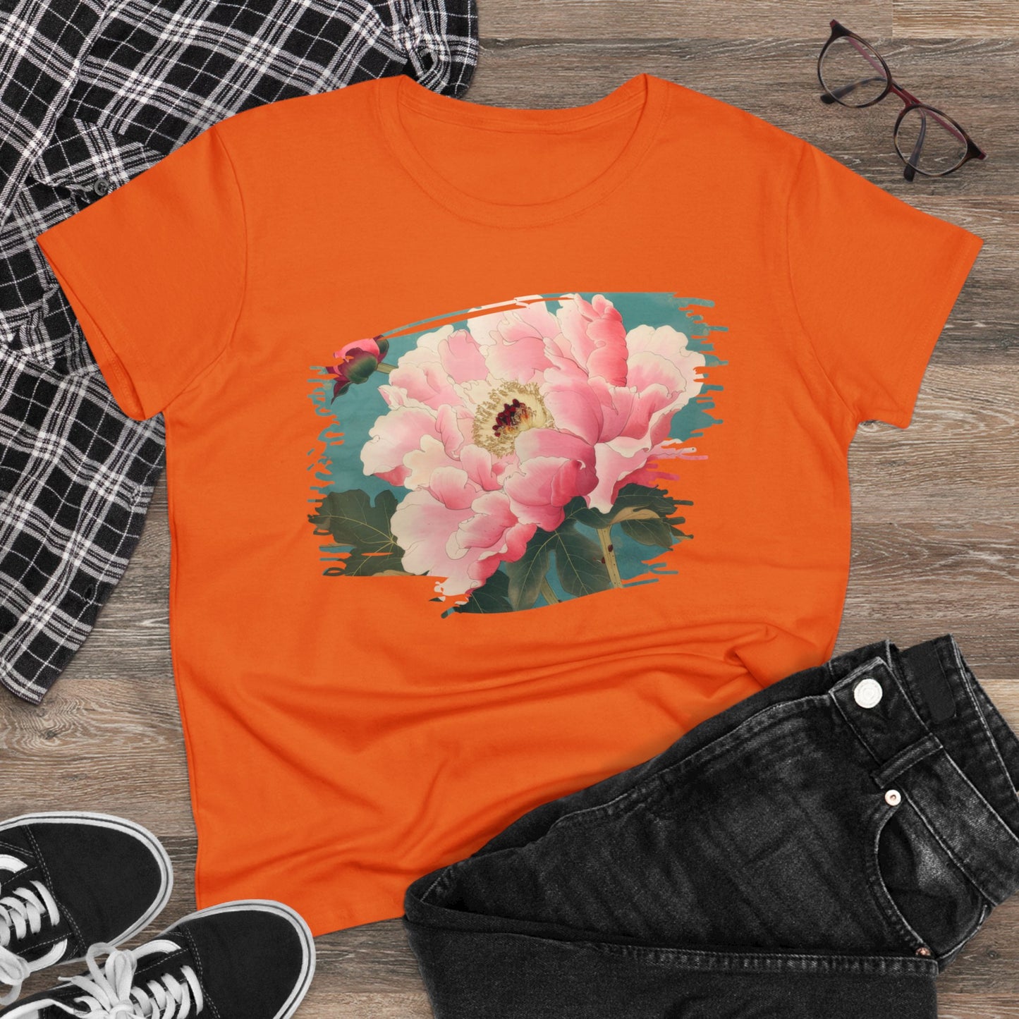 Peony - Flower - Women's Midweight Cotton Tee