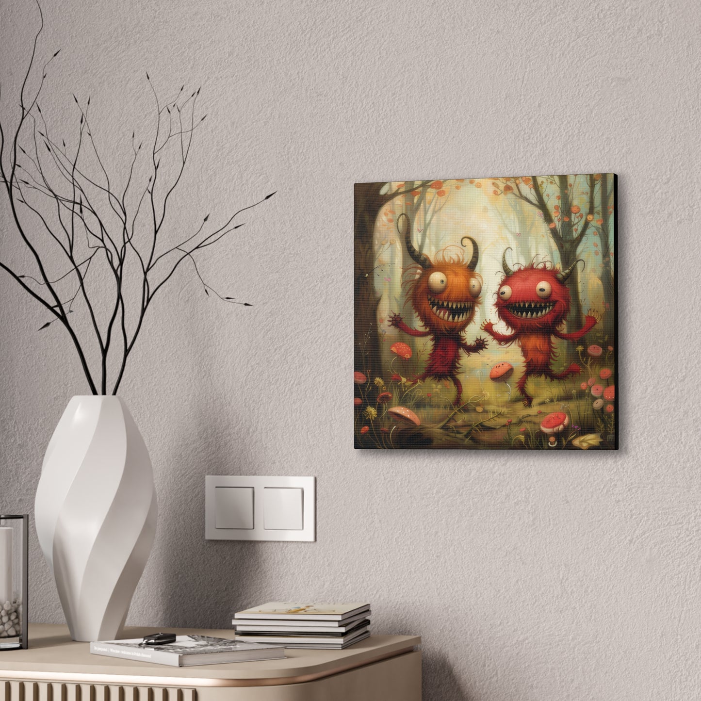 Happy Monsters - Canvas Stretched, 0.75"