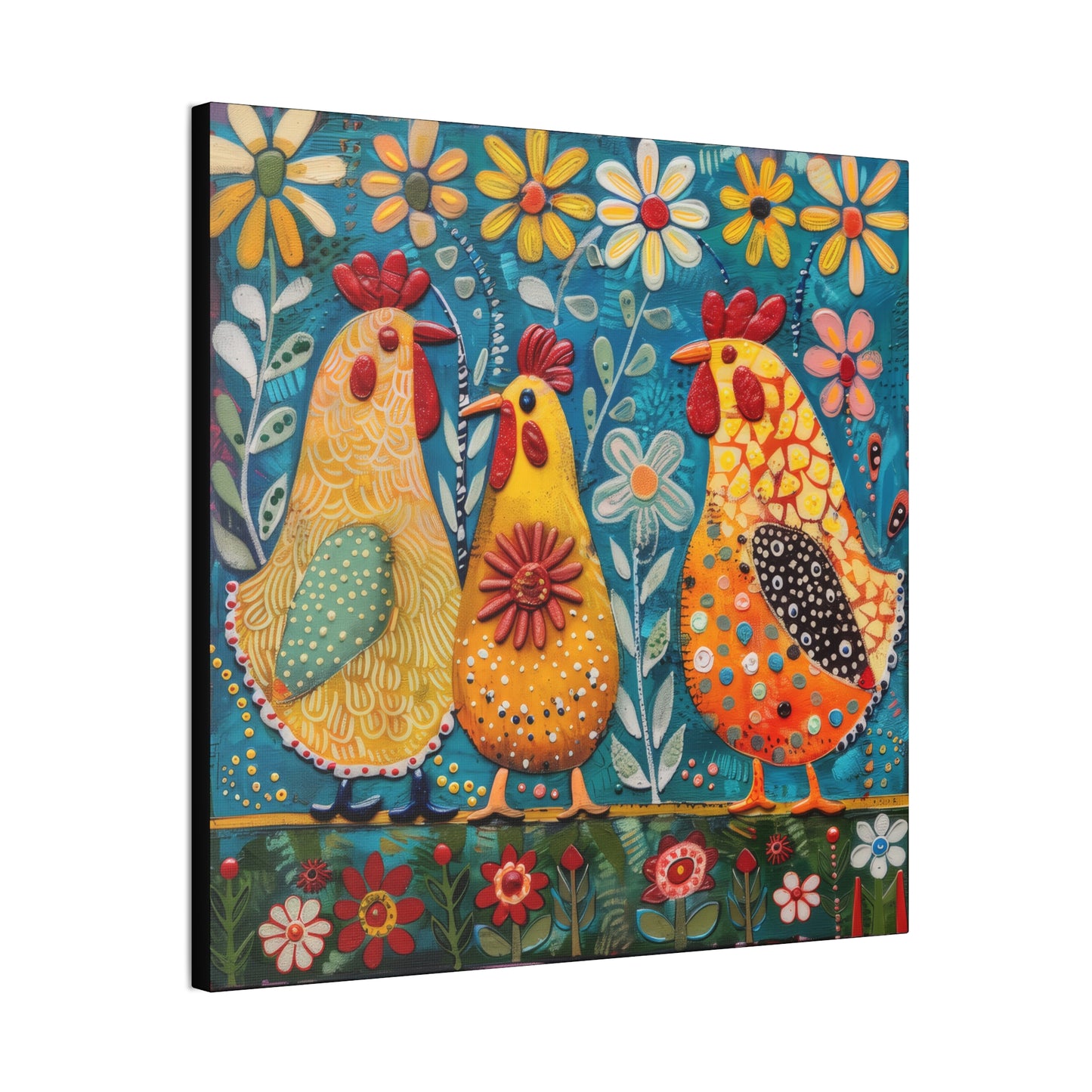 Chickens - Canvas Stretched, 0.75" - Canvas Stretched, 0.75"