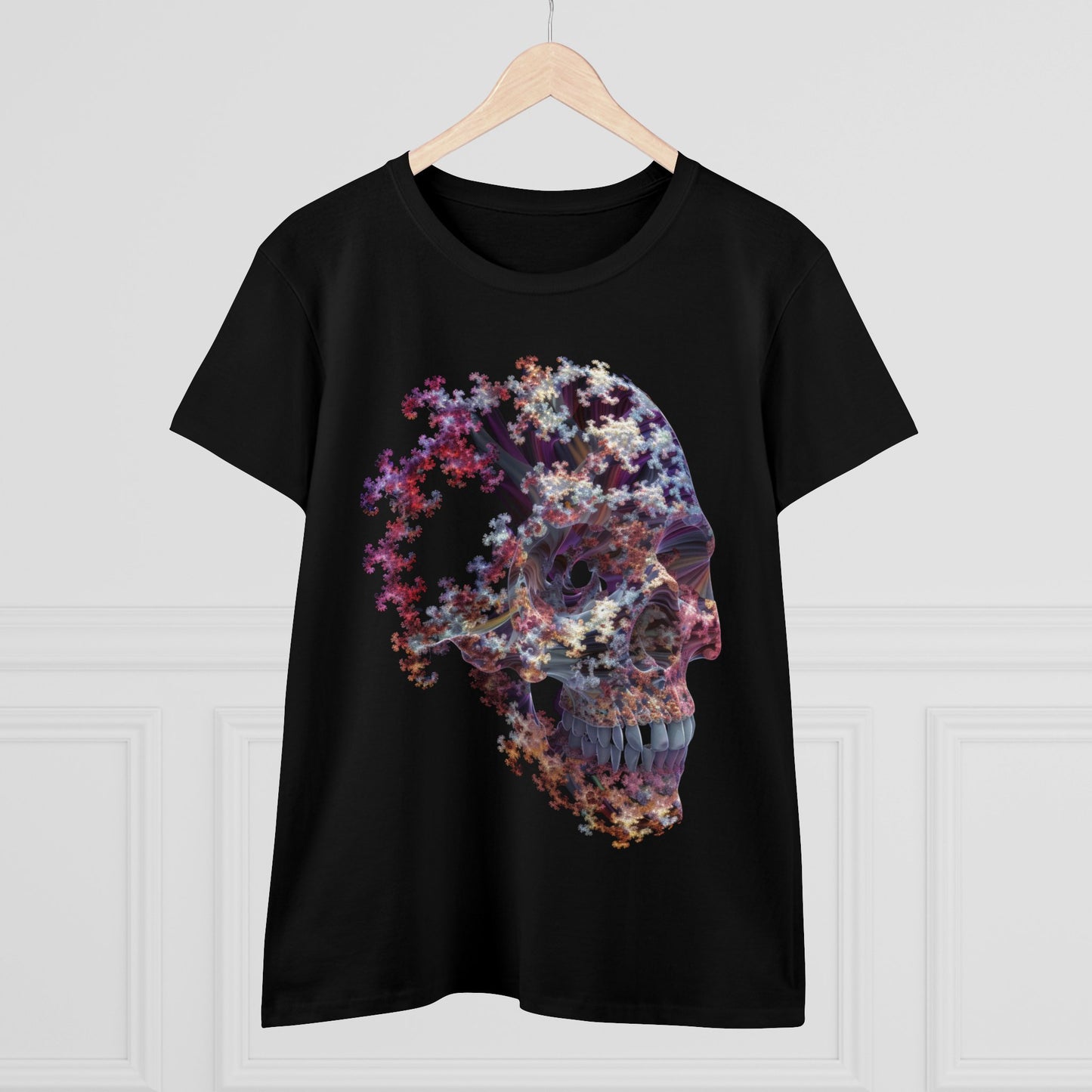 Fractal Skull - Women's Midweight Cotton Tee