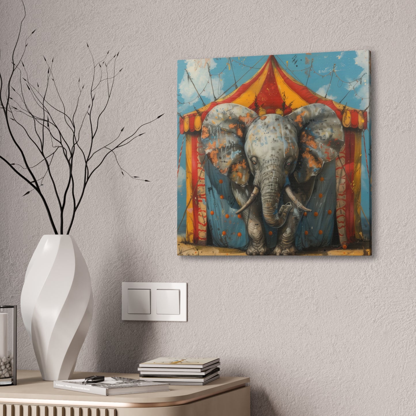 Circus Elephant - Canvas Stretched, 0.75"