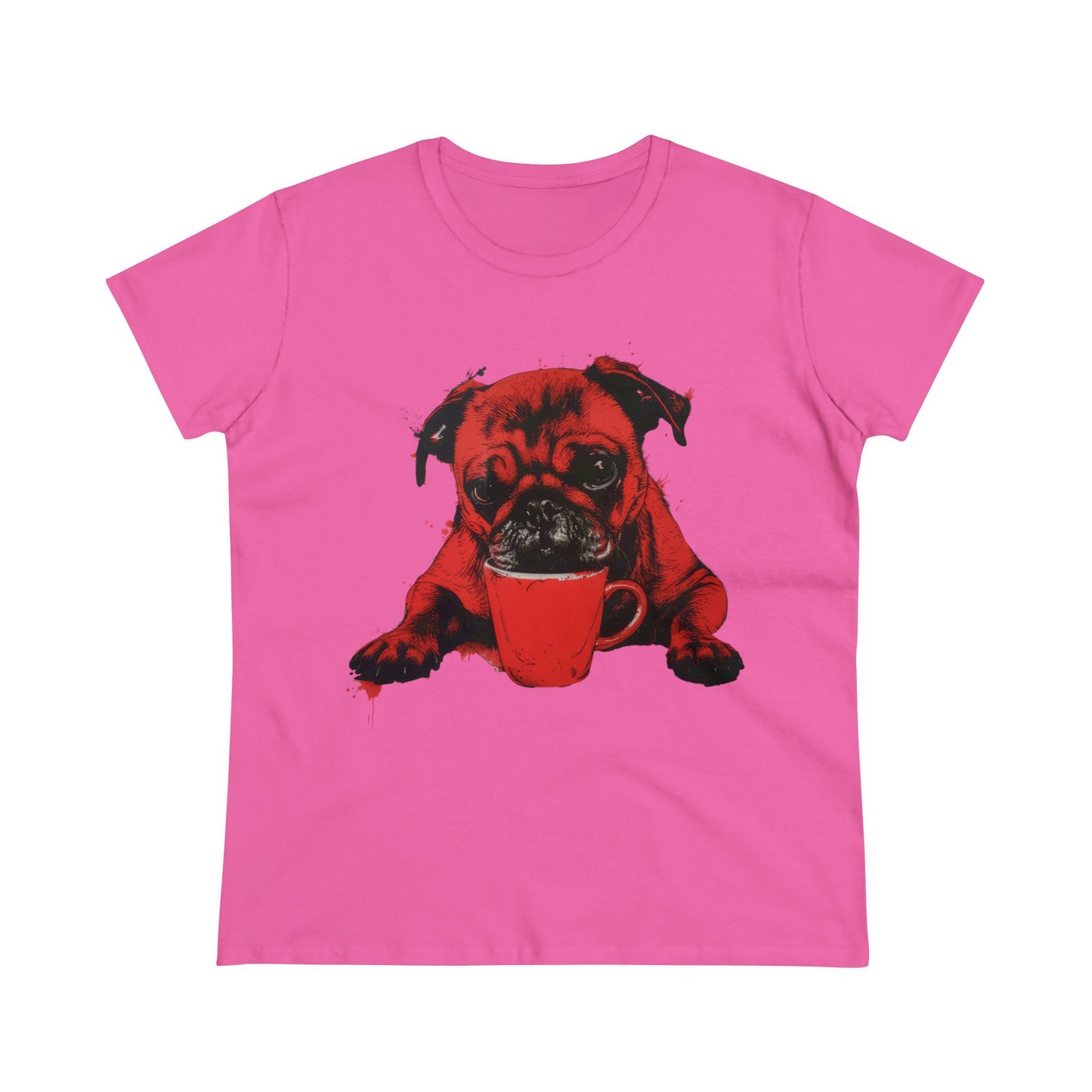 Dog Likes Coffee - Women's Midweight Cotton Tee