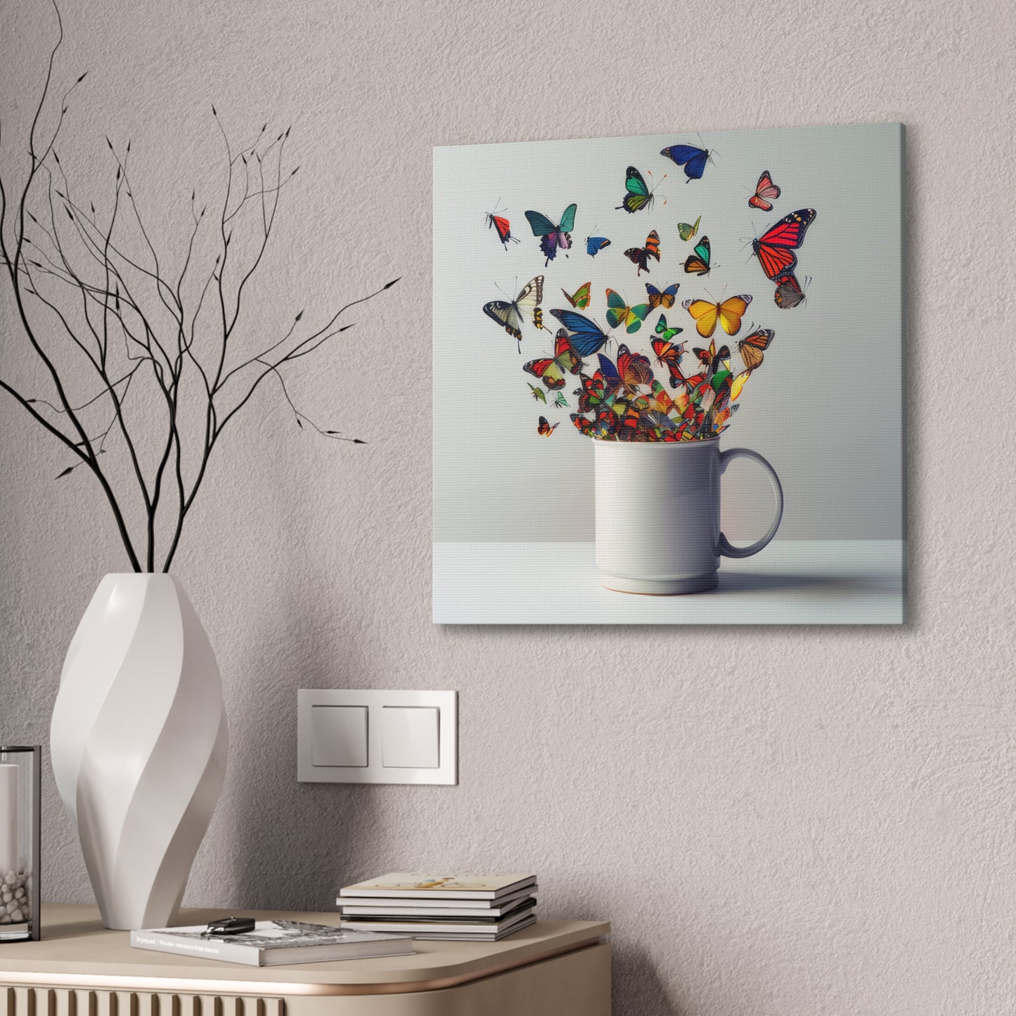 Butterfly Coffee - Canvas Stretched, 0.75"