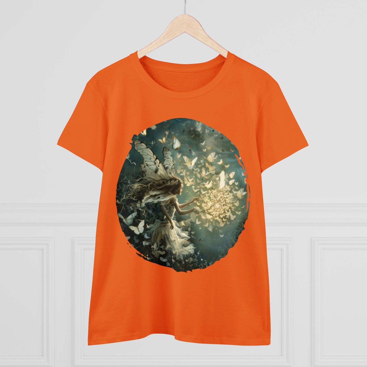 Fairy and Butterflies - Fantasy - Women's Midweight Cotton Tee