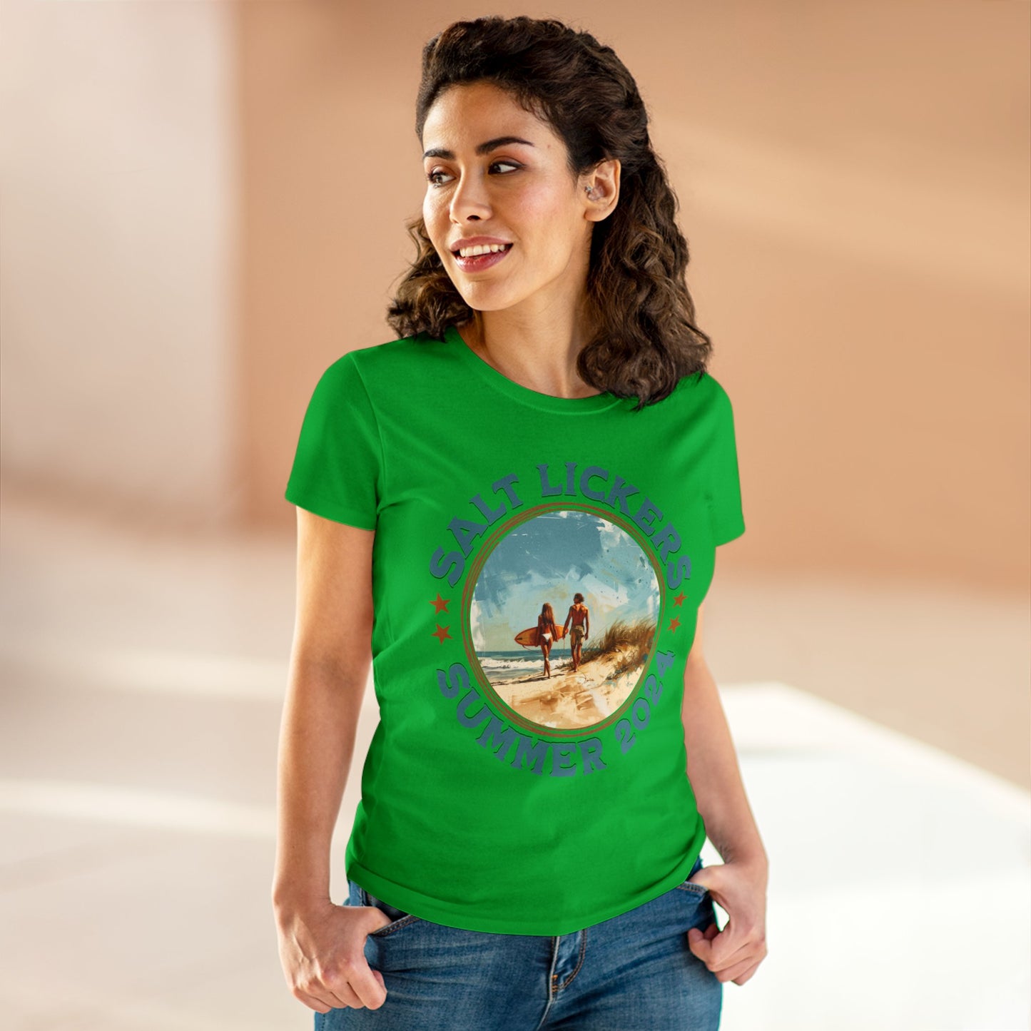 Surfing - Women's Midweight Cotton Tee