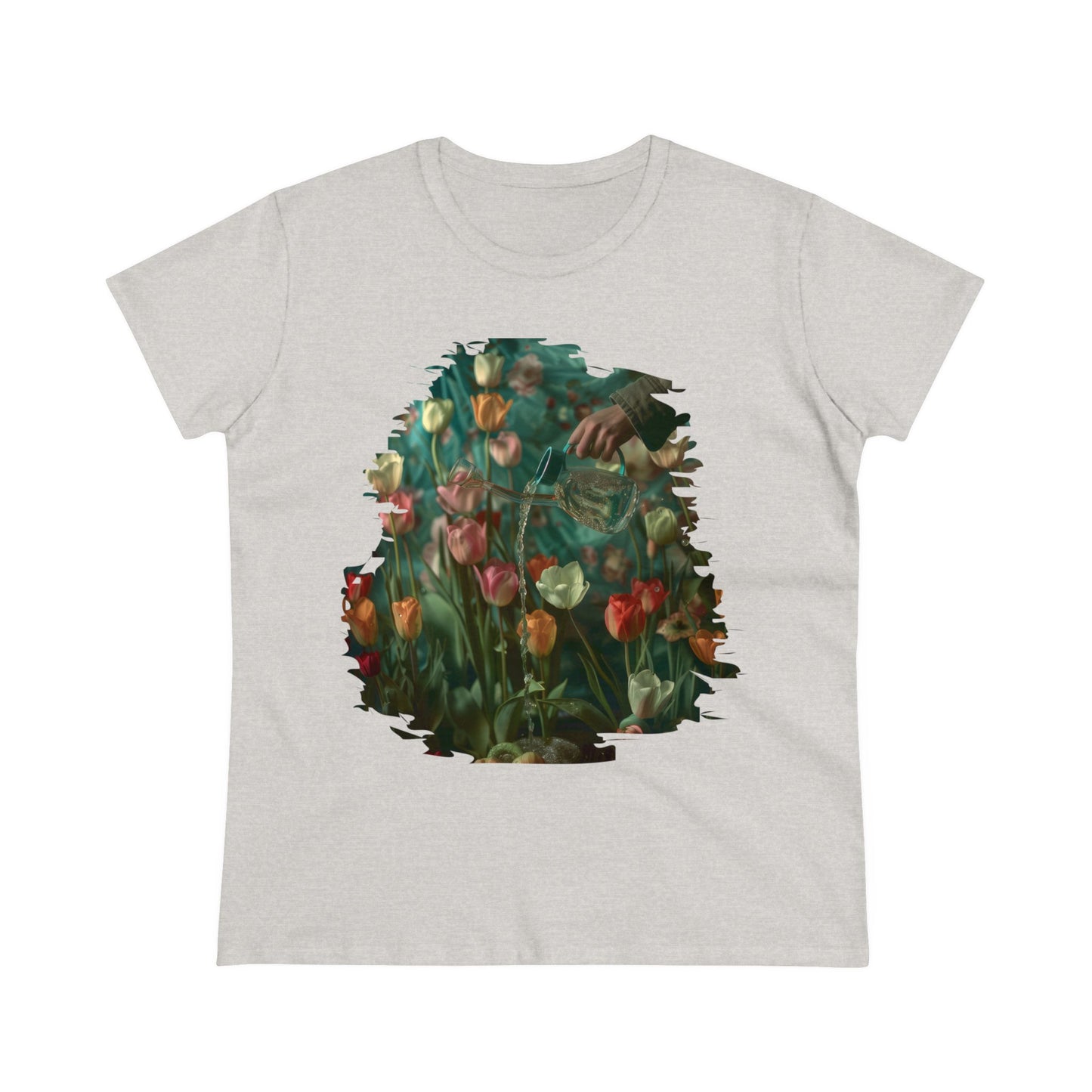 Watering Tulips - Women's Midweight Cotton Tee