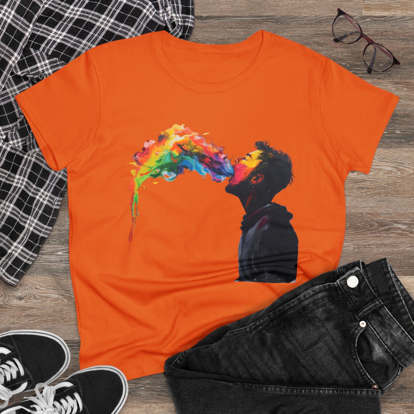 Rainbow Breath - Women's Midweight Cotton Tee