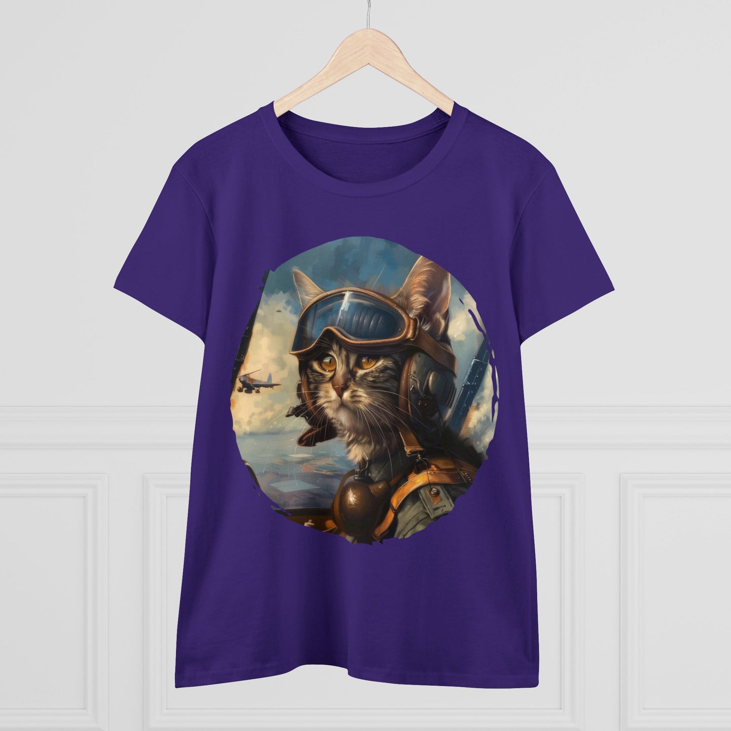 Fighter Pilot Kitty - Women's Midweight Cotton Tee