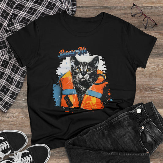 Rescue Cat - Women's Midweight Cotton Tee