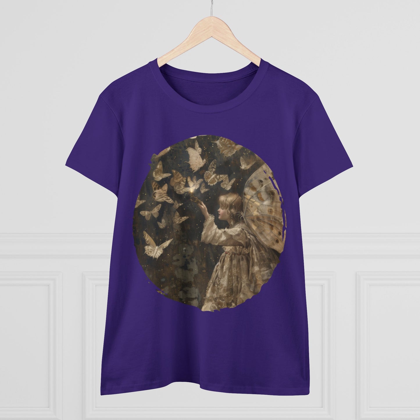 Fairy and Butterflies - Fantasy - Women's Midweight Cotton Tee