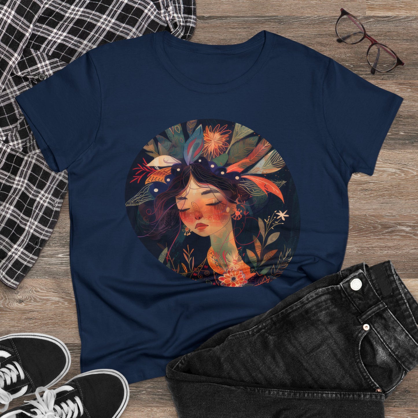 Flower Girl - Flowers - Women's Midweight Cotton Tee