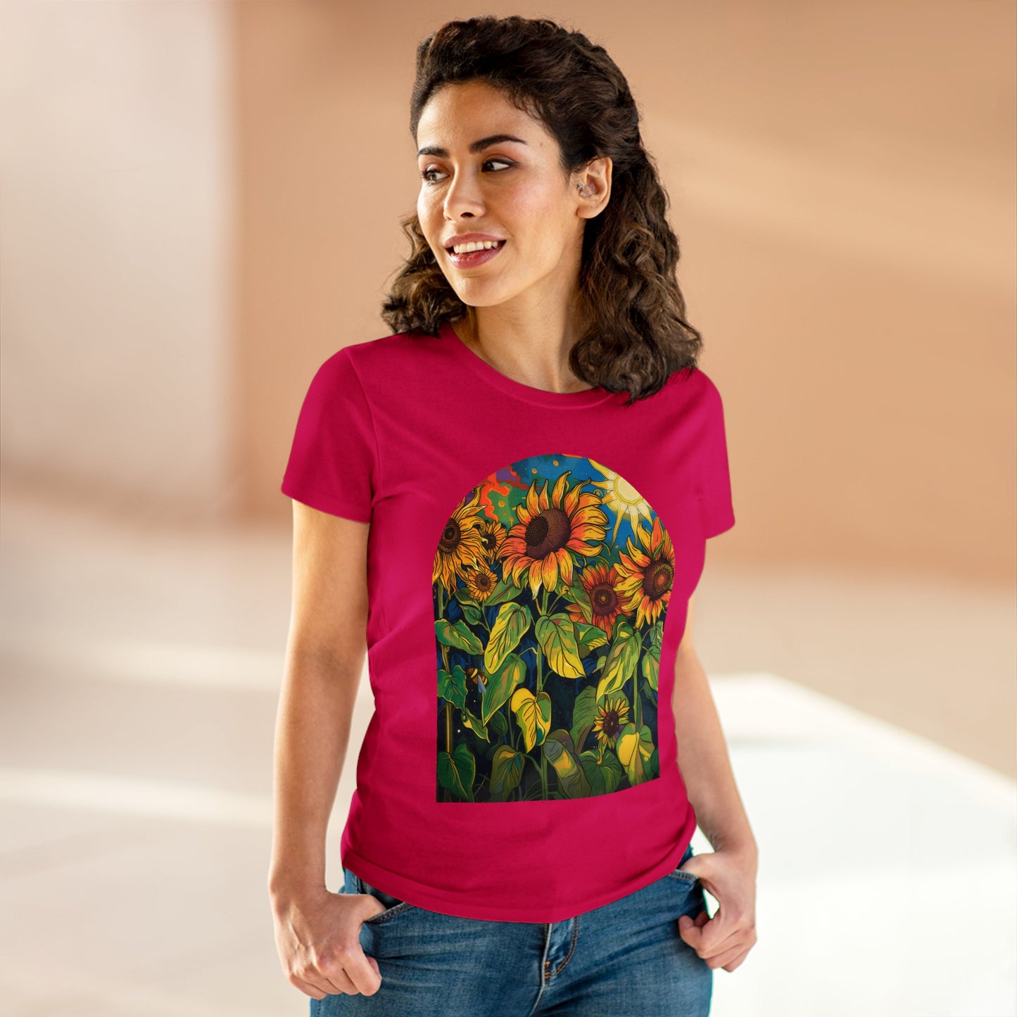 Sunflowers - Women's Midweight Cotton Tee