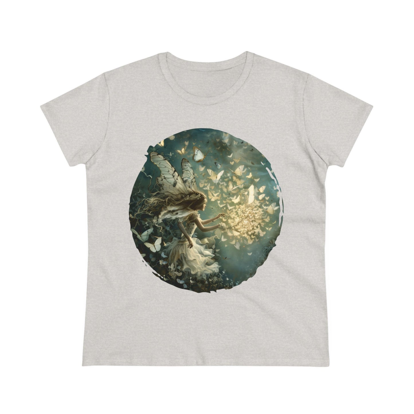 Fairy and Butterflies - Fantasy - Women's Midweight Cotton Tee