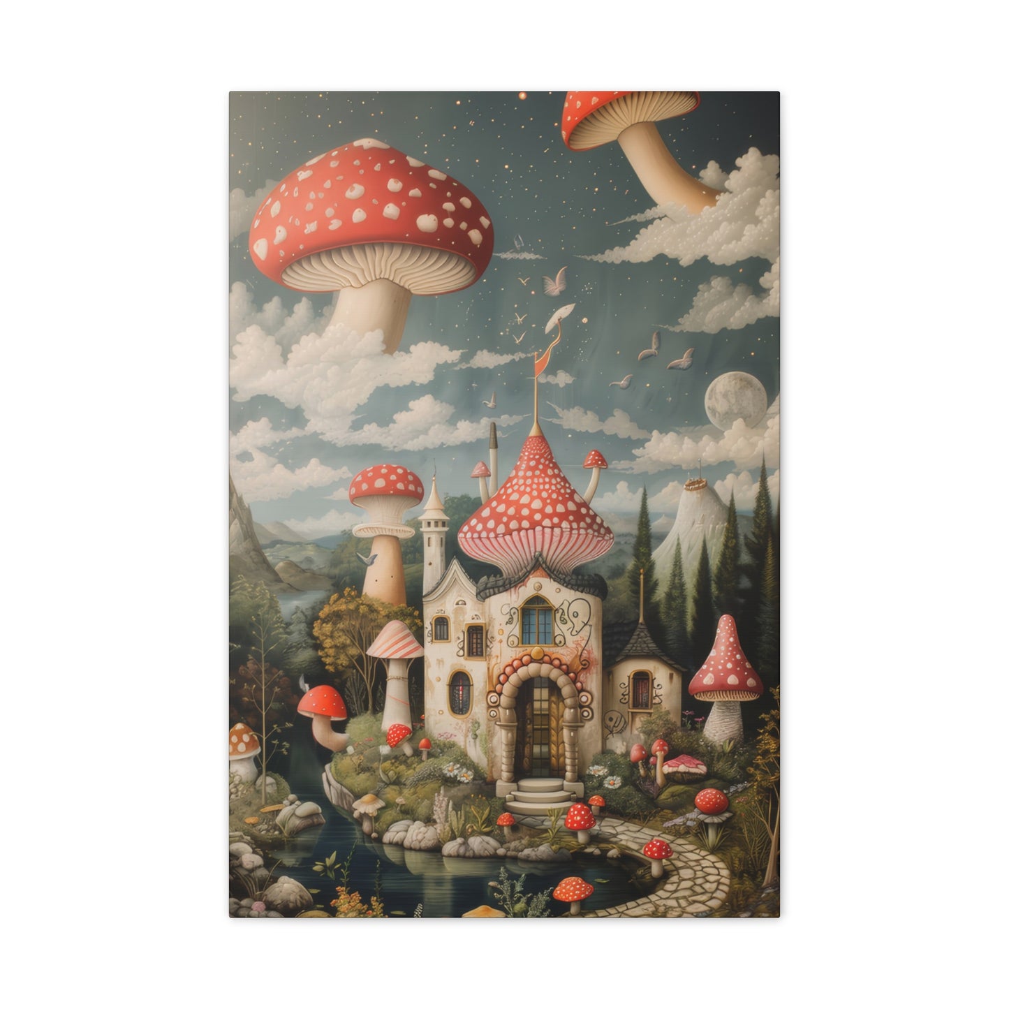 Mushroom Castle - Canvas Stretched, 0.75"