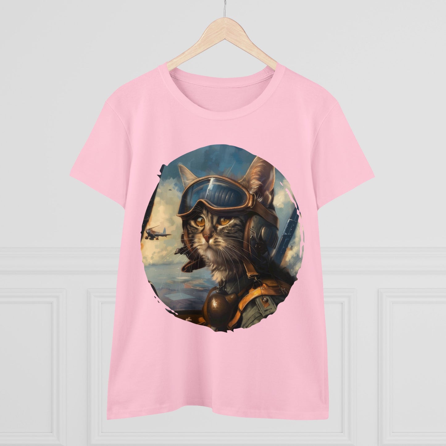 Fighter Pilot Kitty - Women's Midweight Cotton Tee