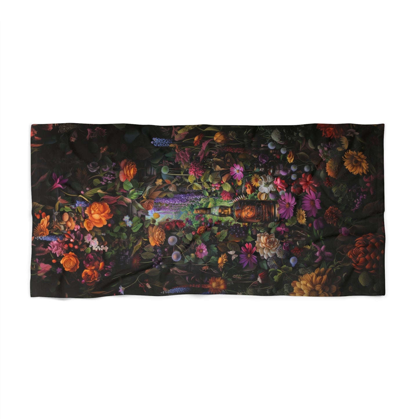 Whiskey & Flowers - Beach Towel