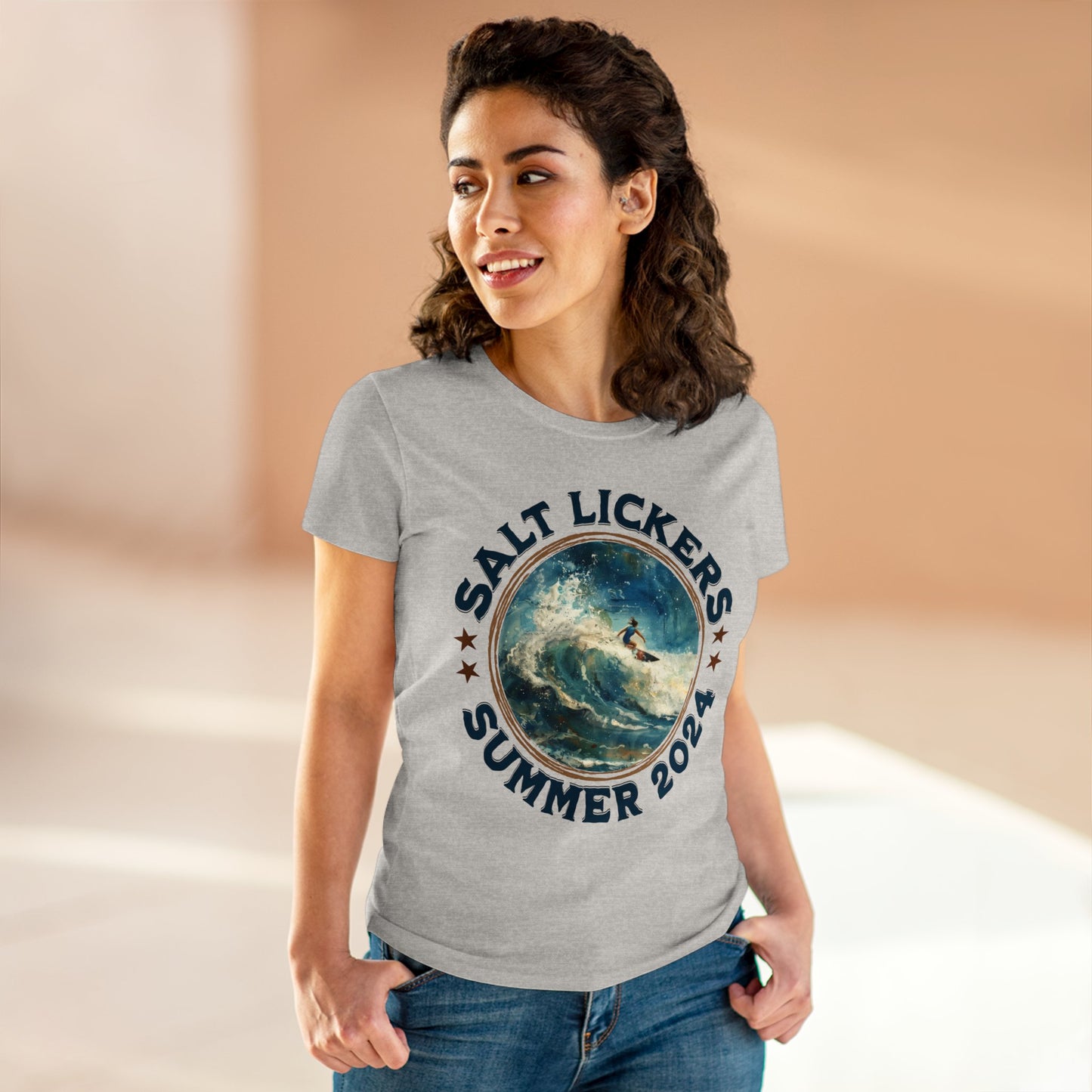 Surfing - Women's Midweight Cotton Tee