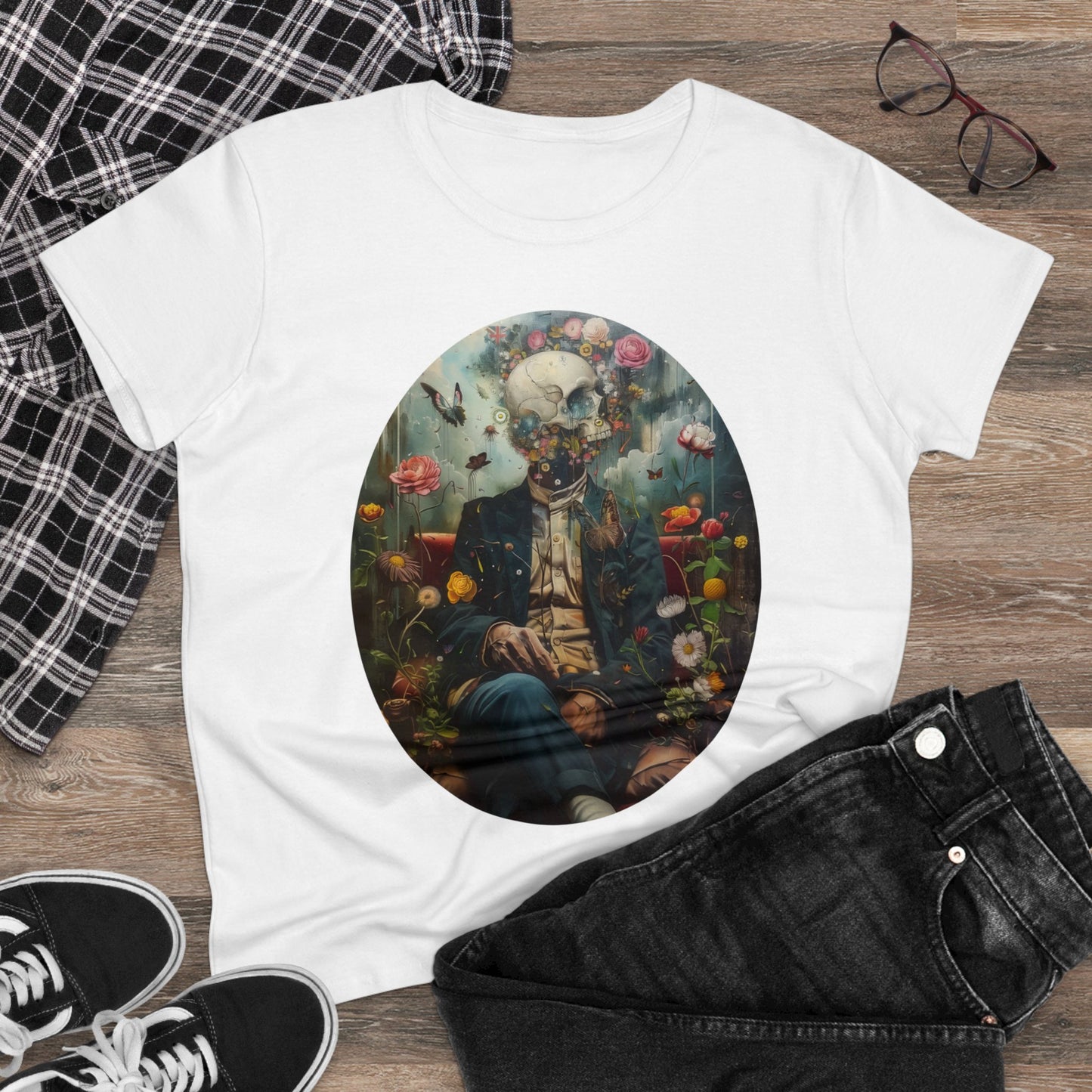 Flowers on My Mind - Women's Midweight Cotton Tee