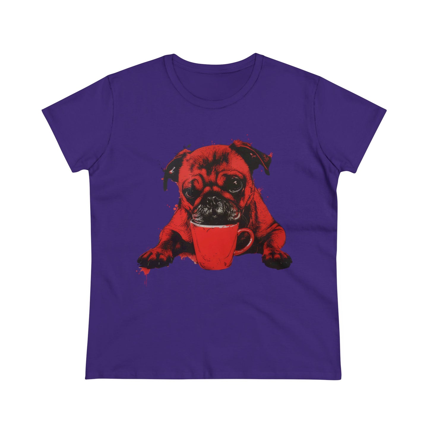 Dog Likes Coffee - Women's Midweight Cotton Tee