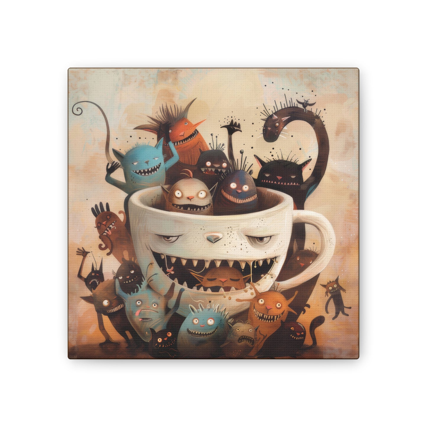 Coffee Monster - Canvas Stretched, 0.75"