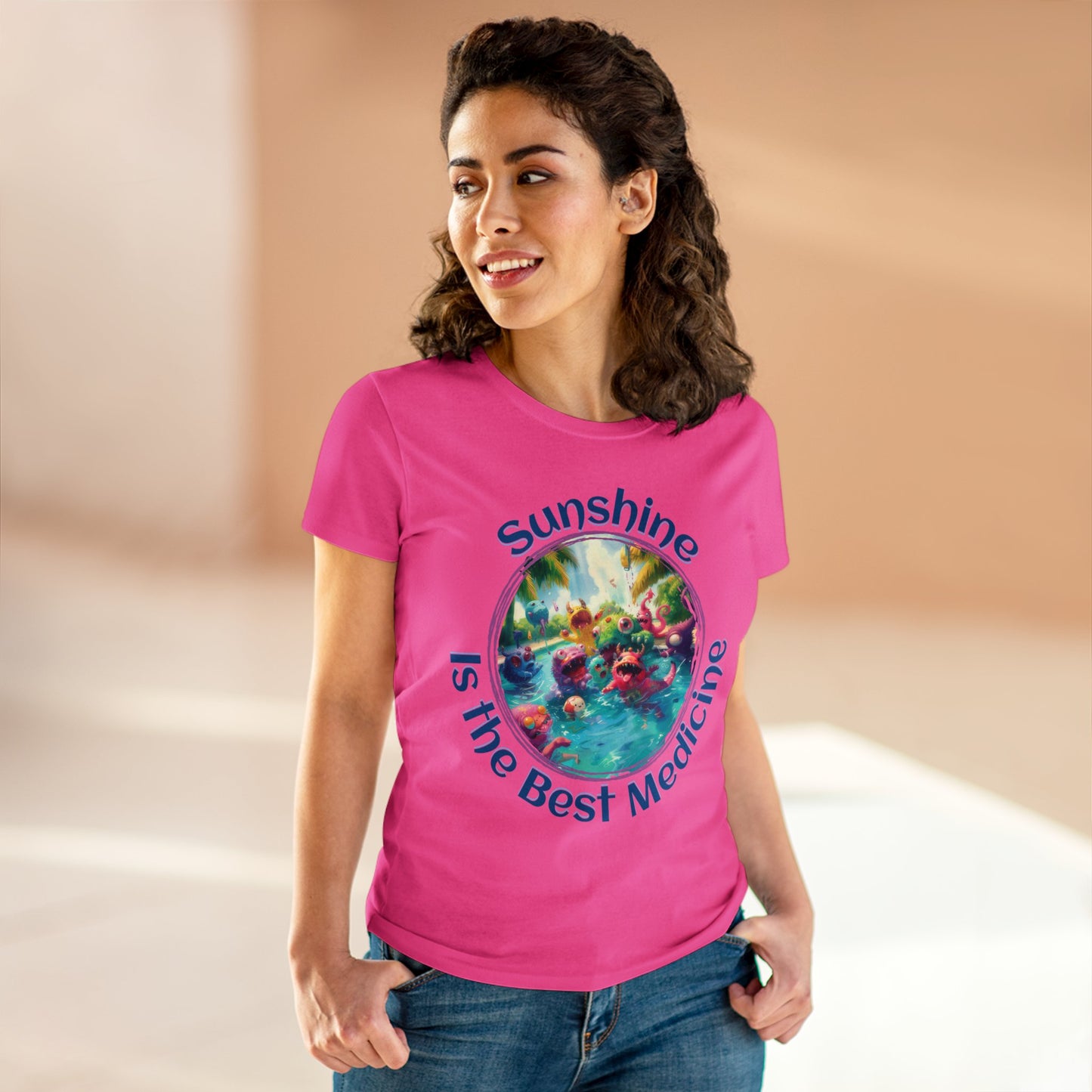 Sunshine is the Best Medicine - Women's Midweight Cotton Tee