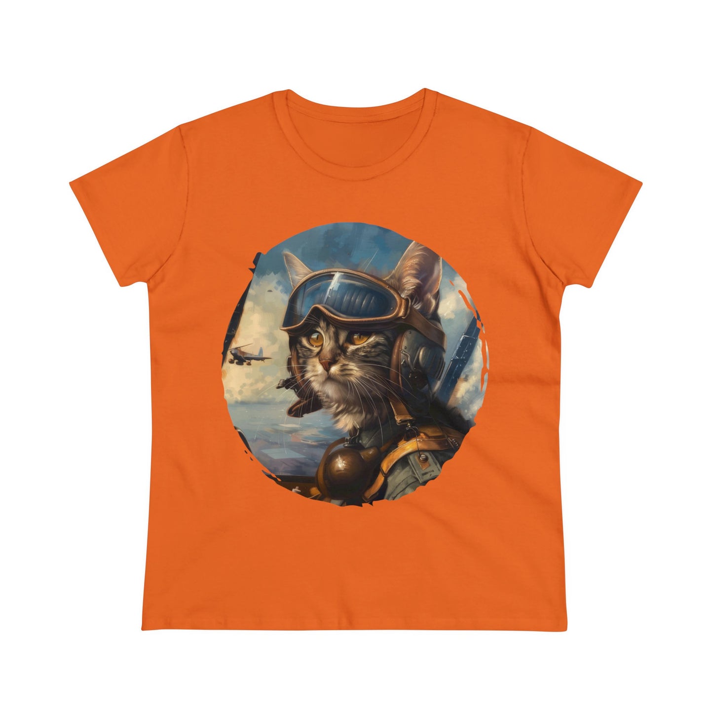 Fighter Pilot Kitty - Women's Midweight Cotton Tee