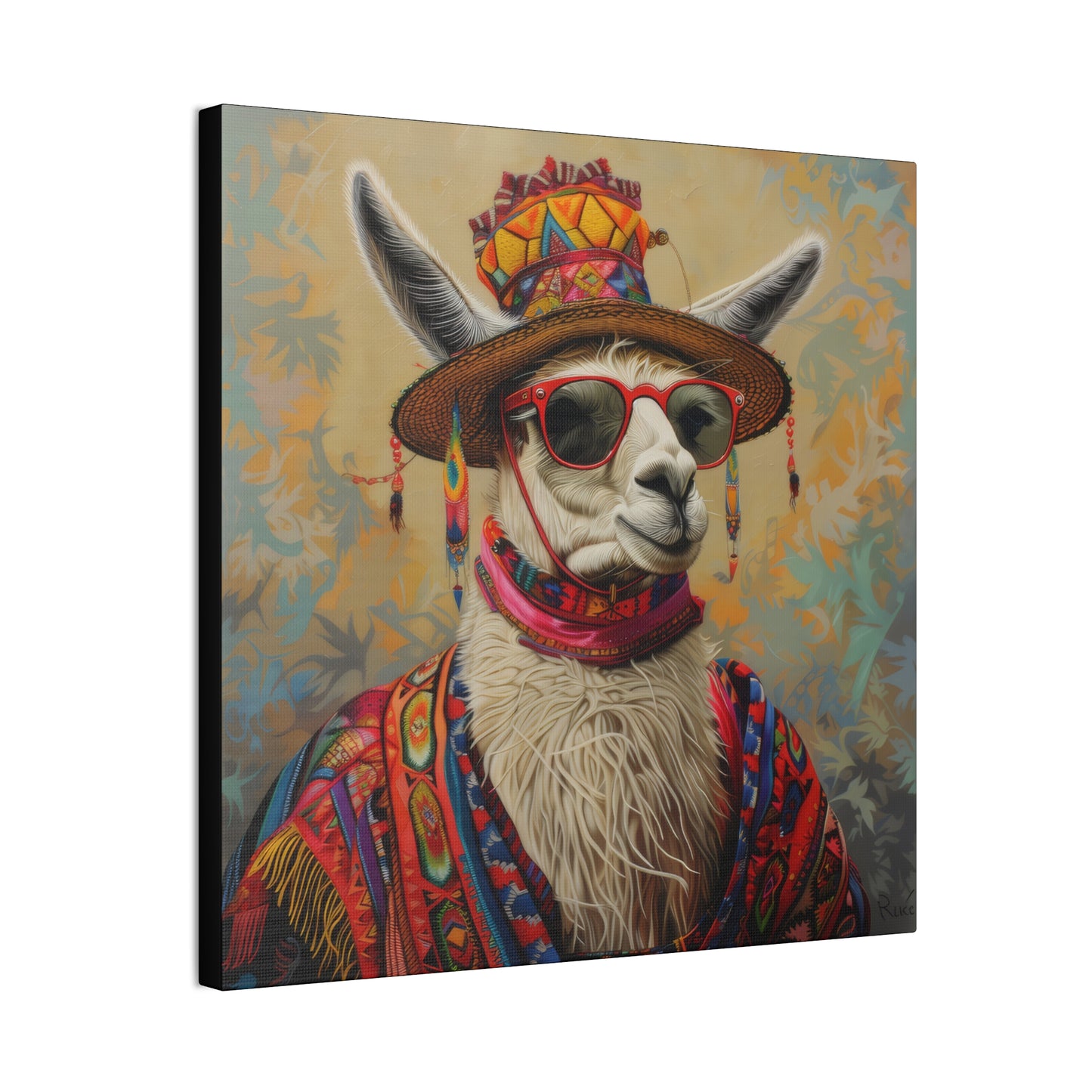 Llama - Canvas Stretched, 0.75"