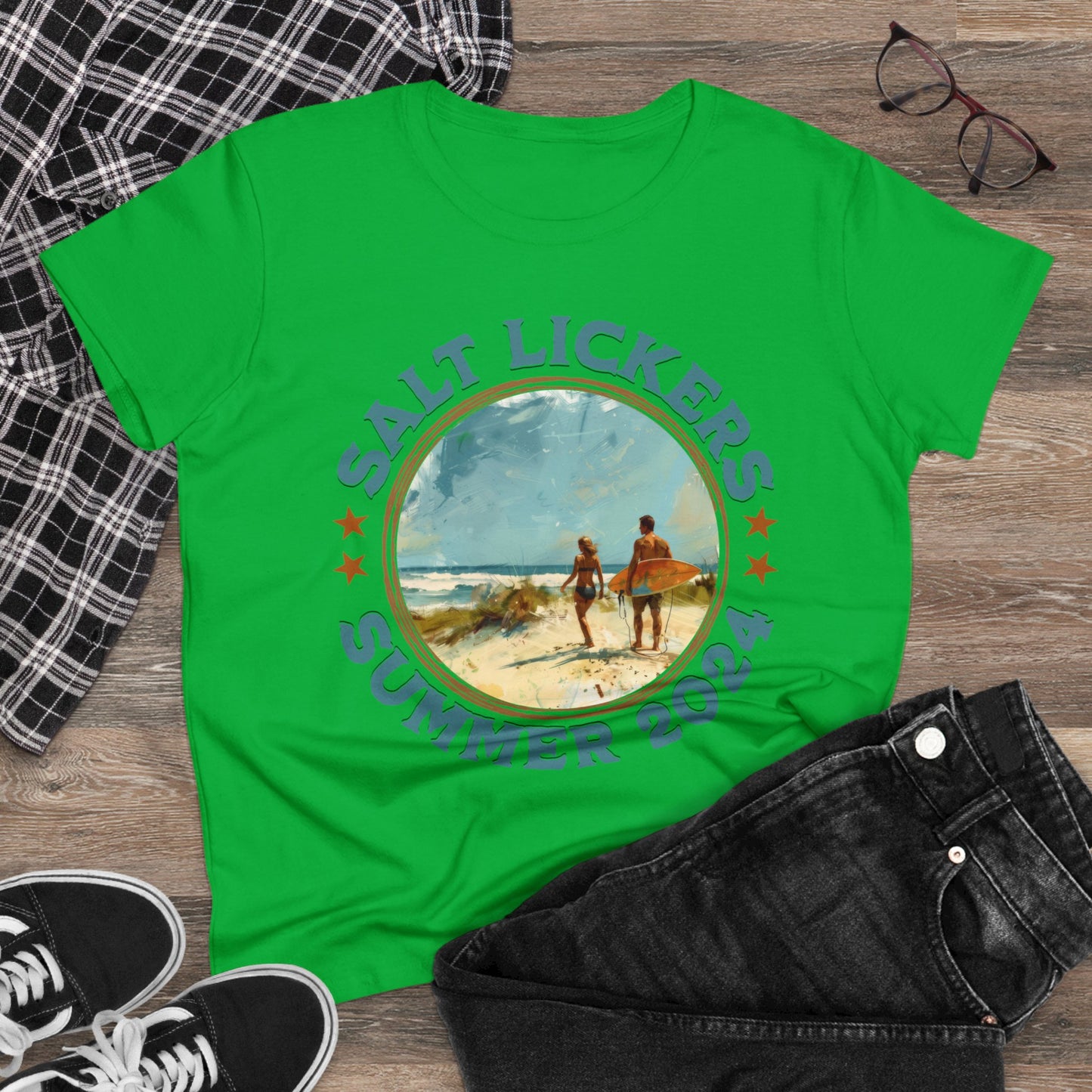 Surfing - Women's Midweight Cotton Tee