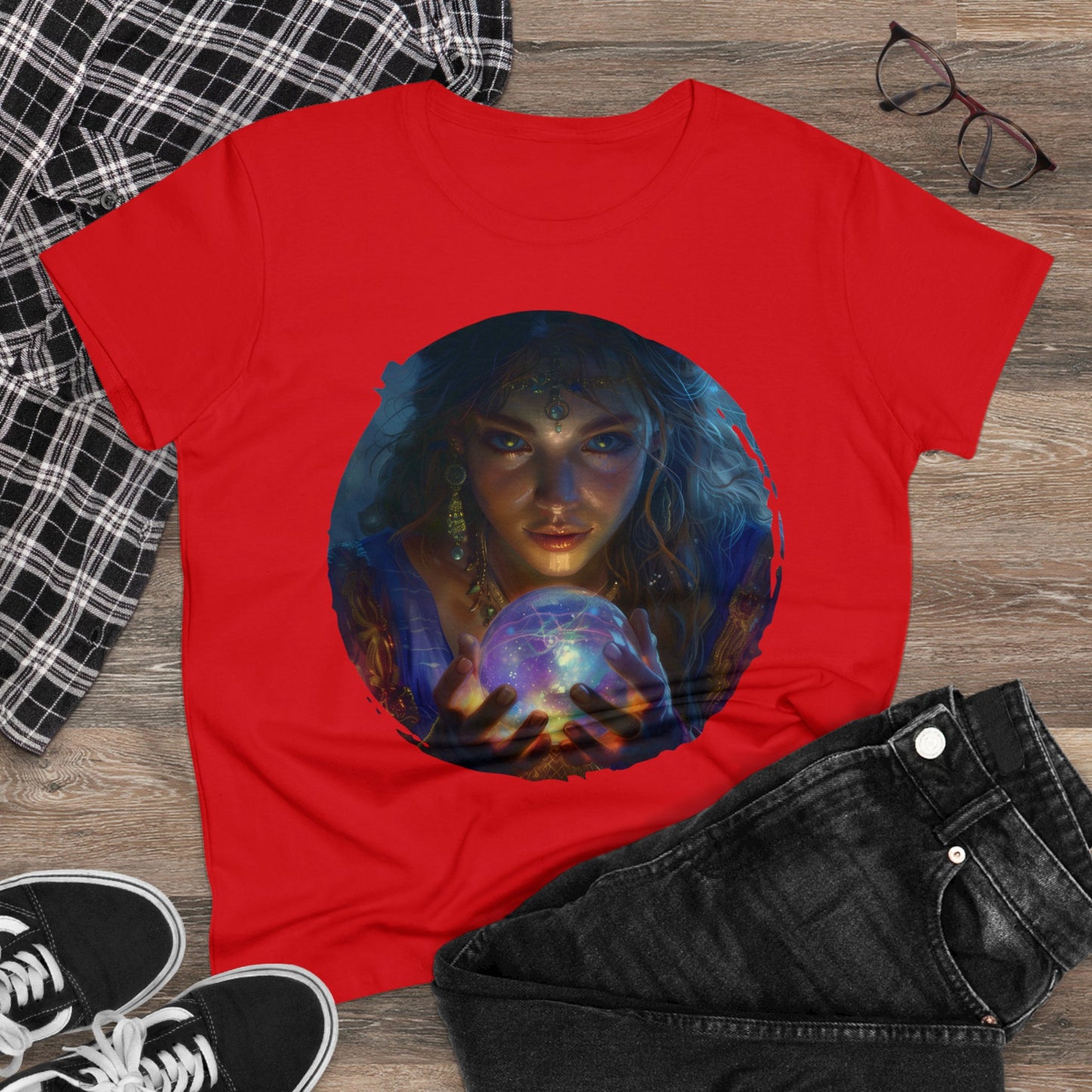 Crystal Ball - Mysticism - Women's Midweight Cotton Tee