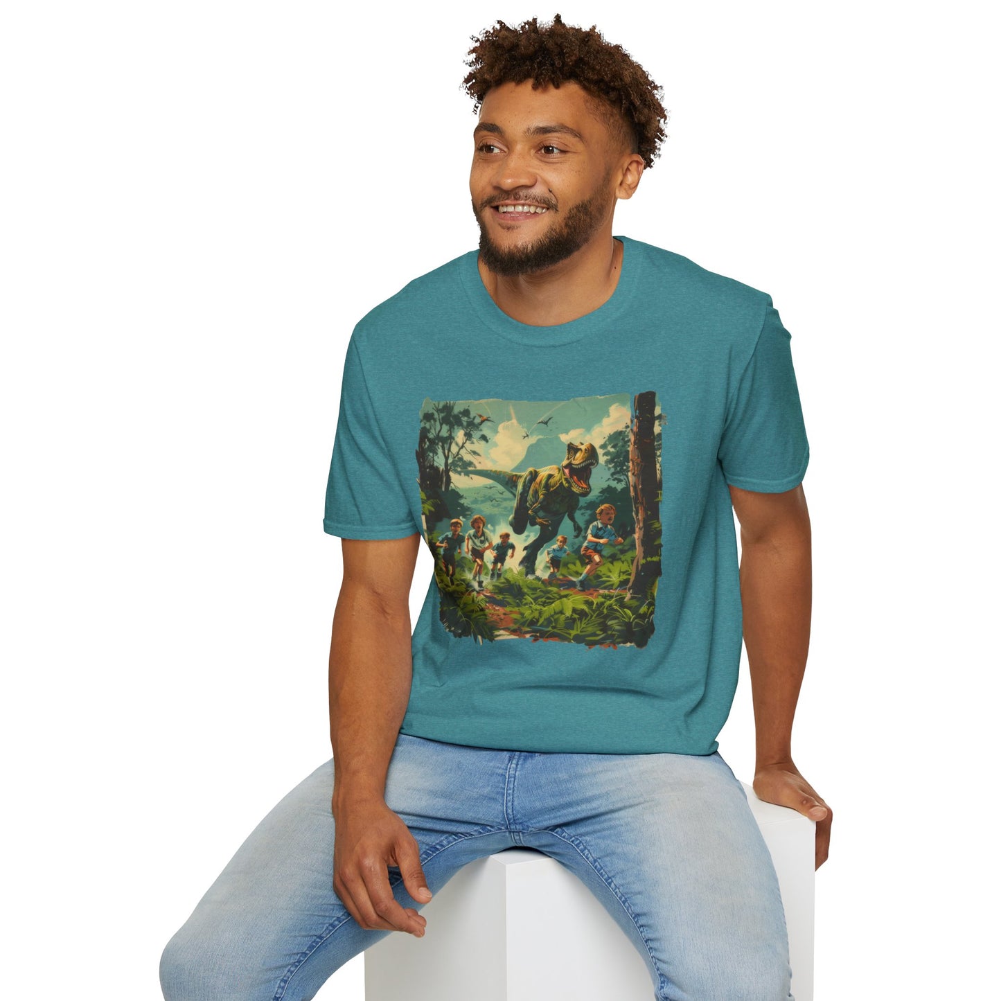 Dinosaur Chase - Unisex Softstyle T-Shirt