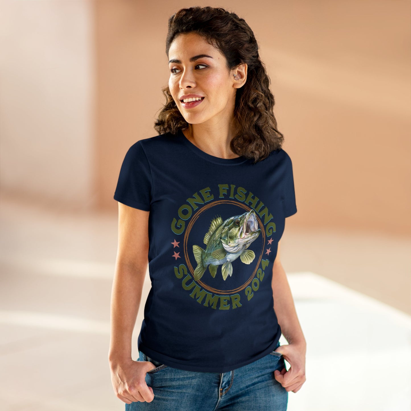 Gone Fishing - Women's Midweight Cotton Tee