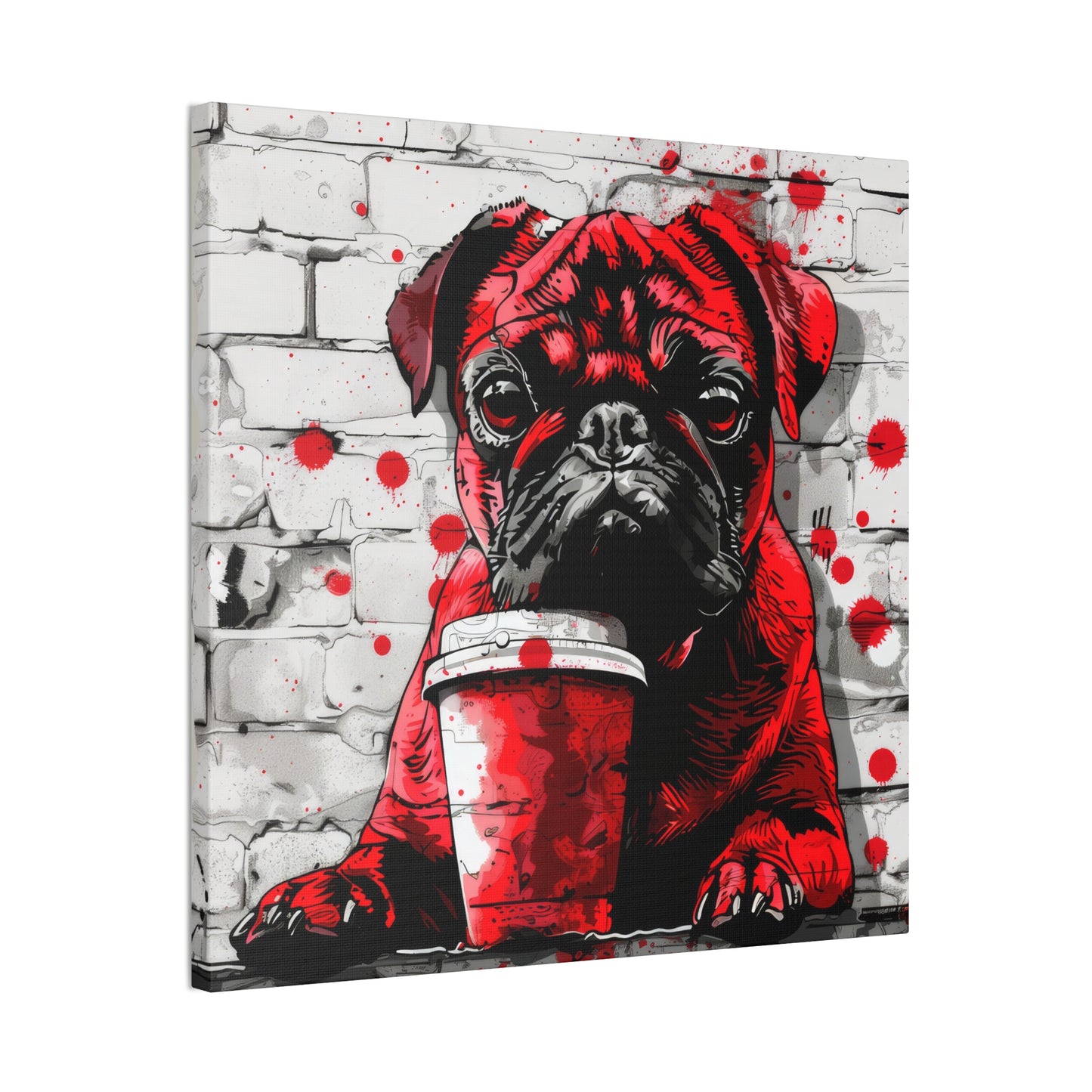 Pug Like Coffee - Canvas Stretched, 0.75"