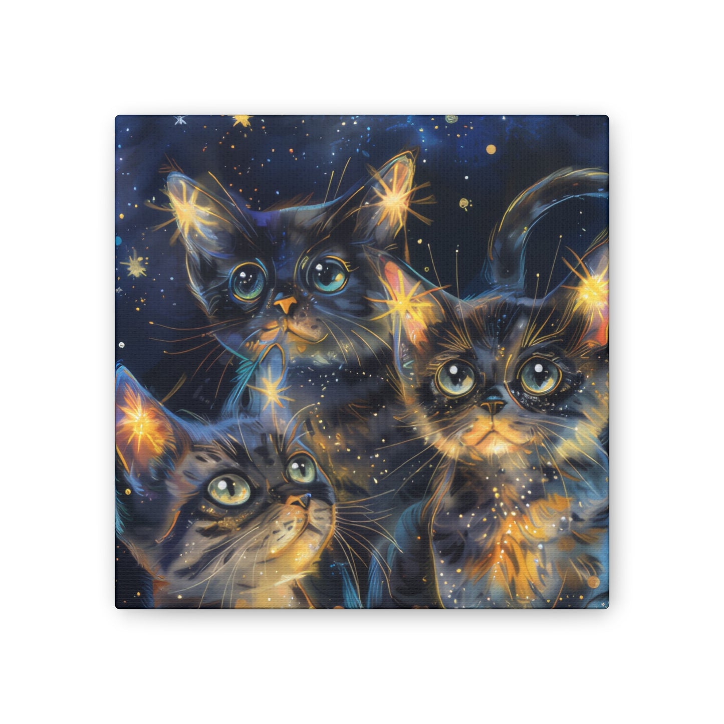 Sparkly Kitties - Canvas Stretched, 0.75"