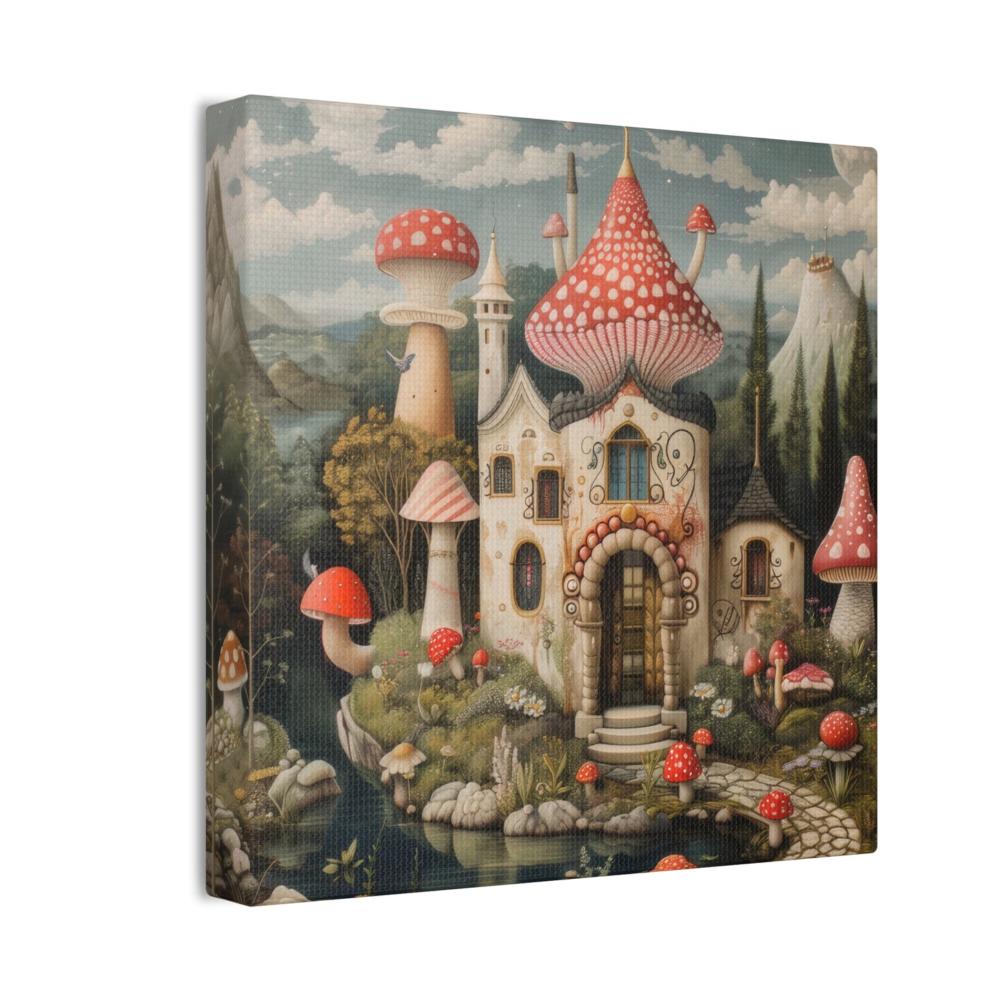 Mushroom House - Canvas Stretched, 0.75"