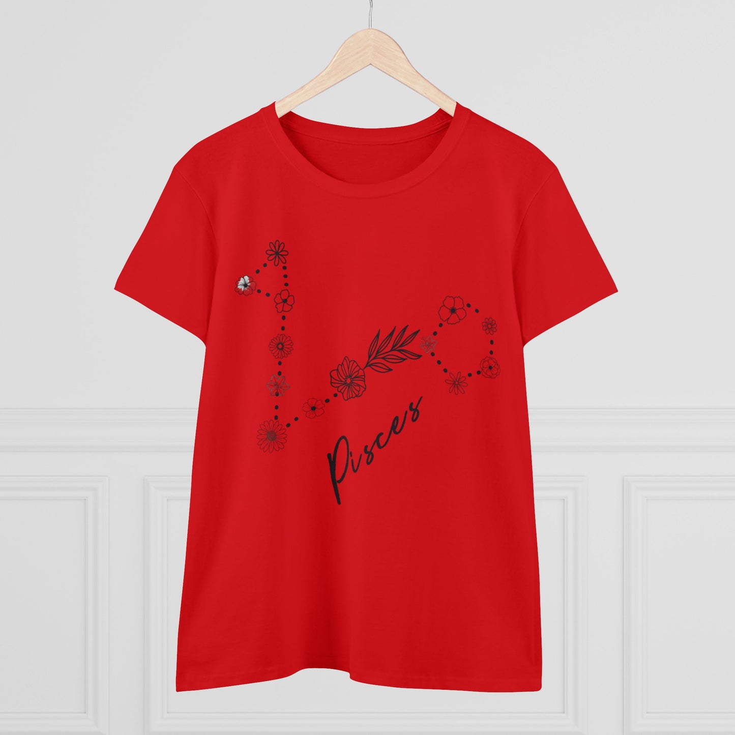 Flower Constellation - Pisces - Astrology - Women's Midweight Cotton Tee