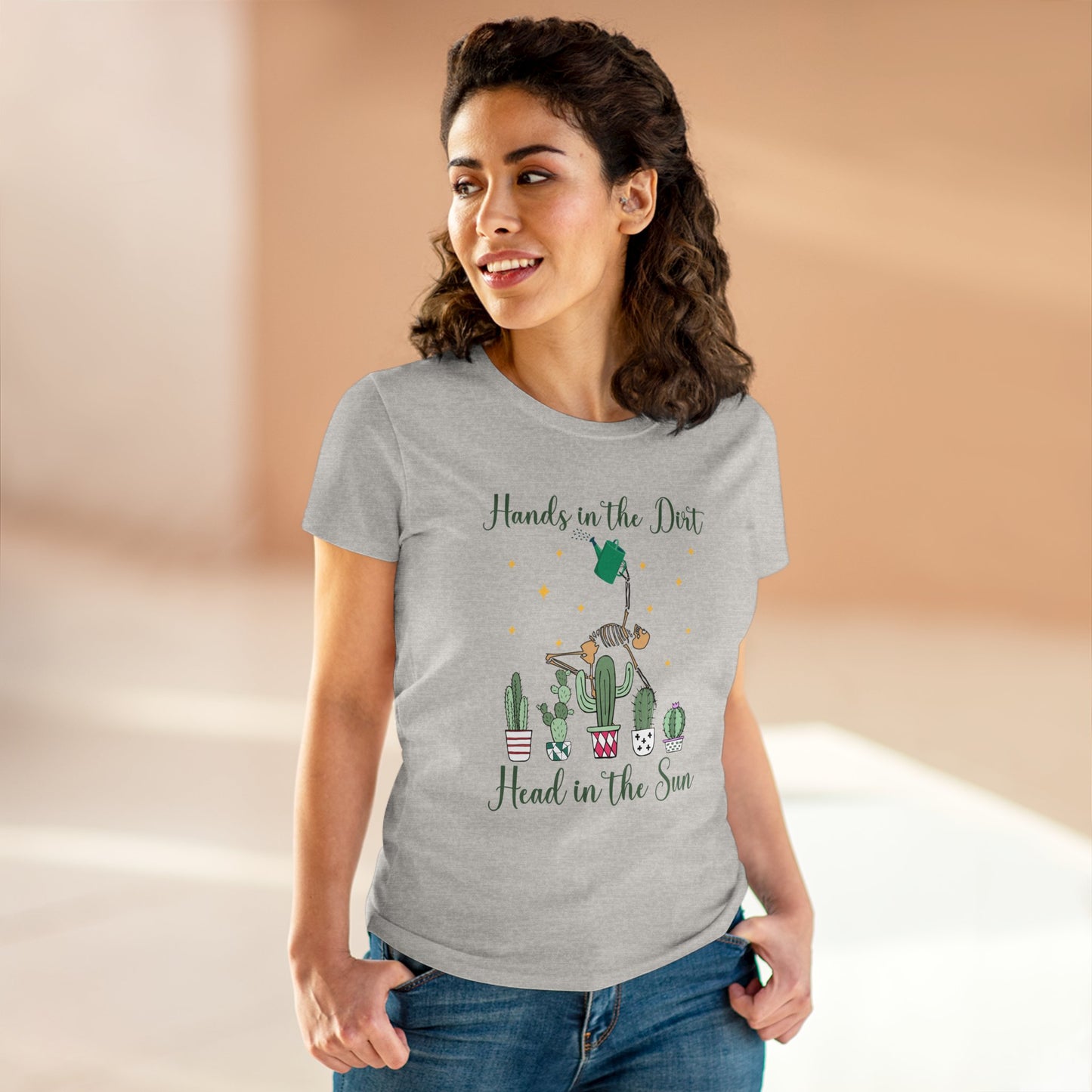 Hands in the Dirty, Head to the Sun - Gardening - Women's Midweight Cotton Tee