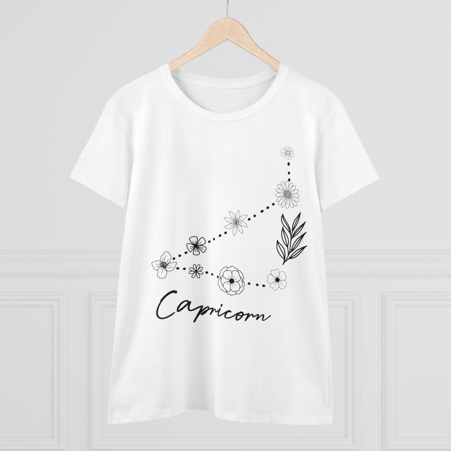 Flower Constellation - Capricorn - Astrology - Women's Midweight Cotton Tee