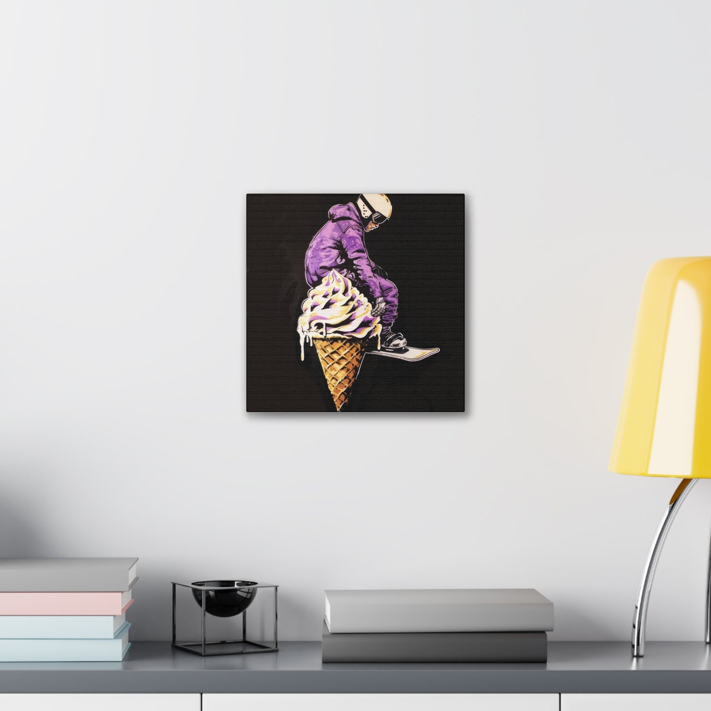 Snowboarder in Ice Cream - Canvas Stretched, 0.75"