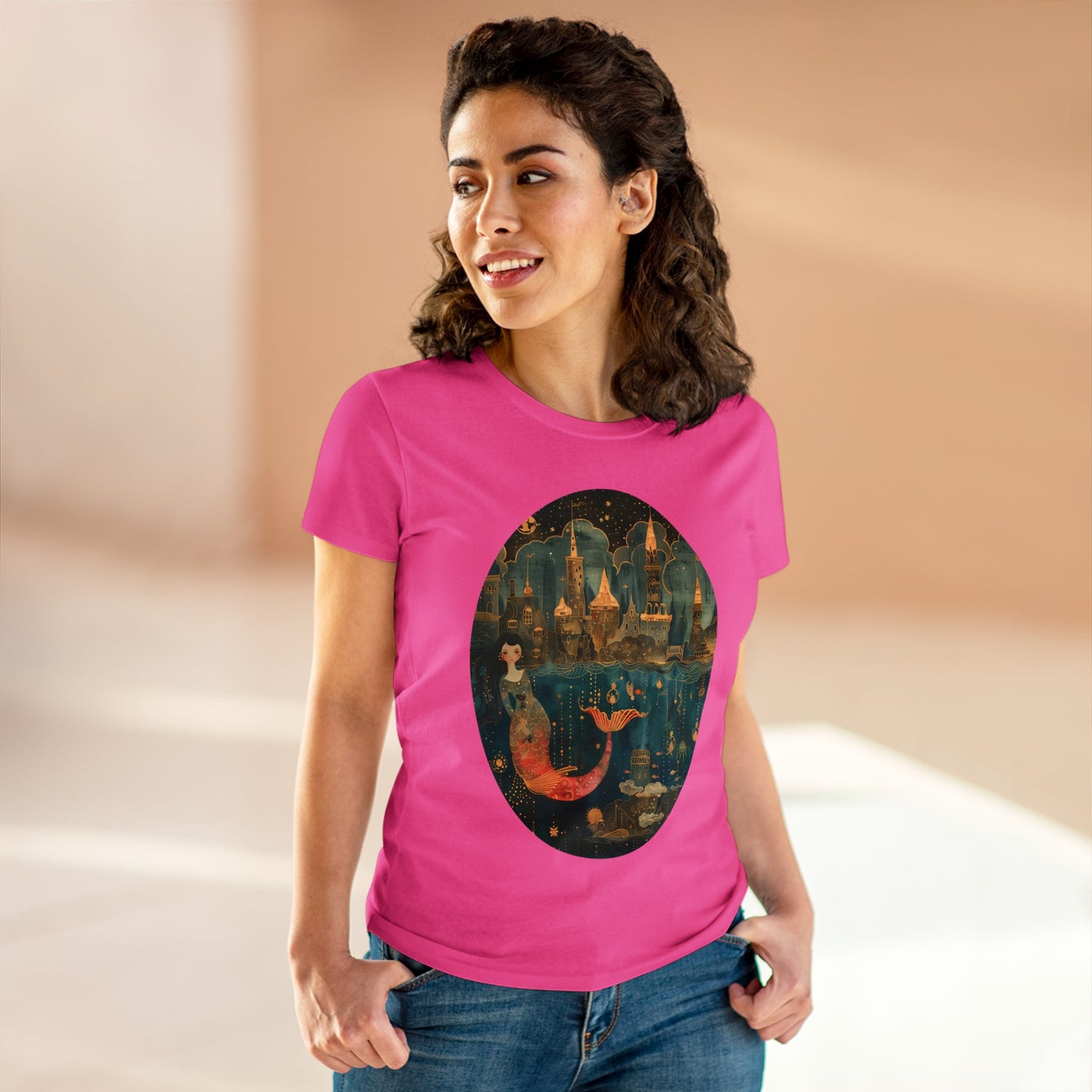 Mermaid - Fantasy - Women's Midweight Cotton Tee