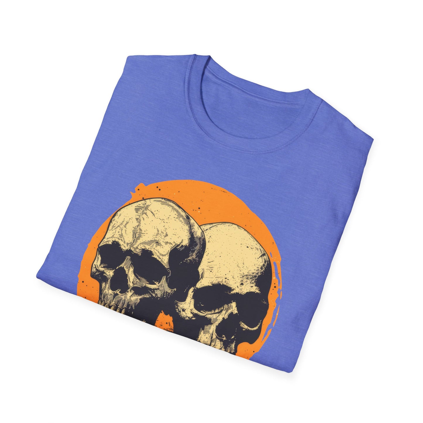 Skulls on Orange - Unisex Softstyle T-Shirt