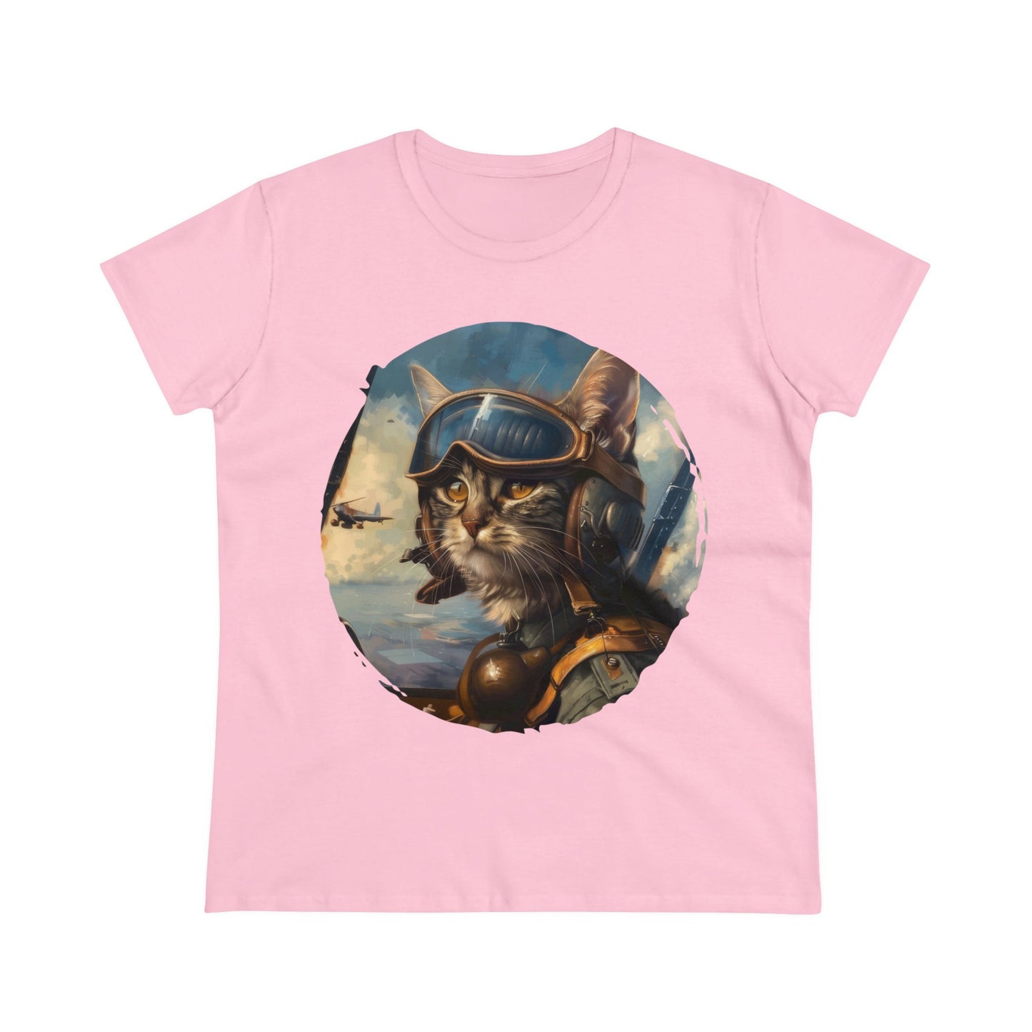 Fighter Pilot Kitty - Women's Midweight Cotton Tee