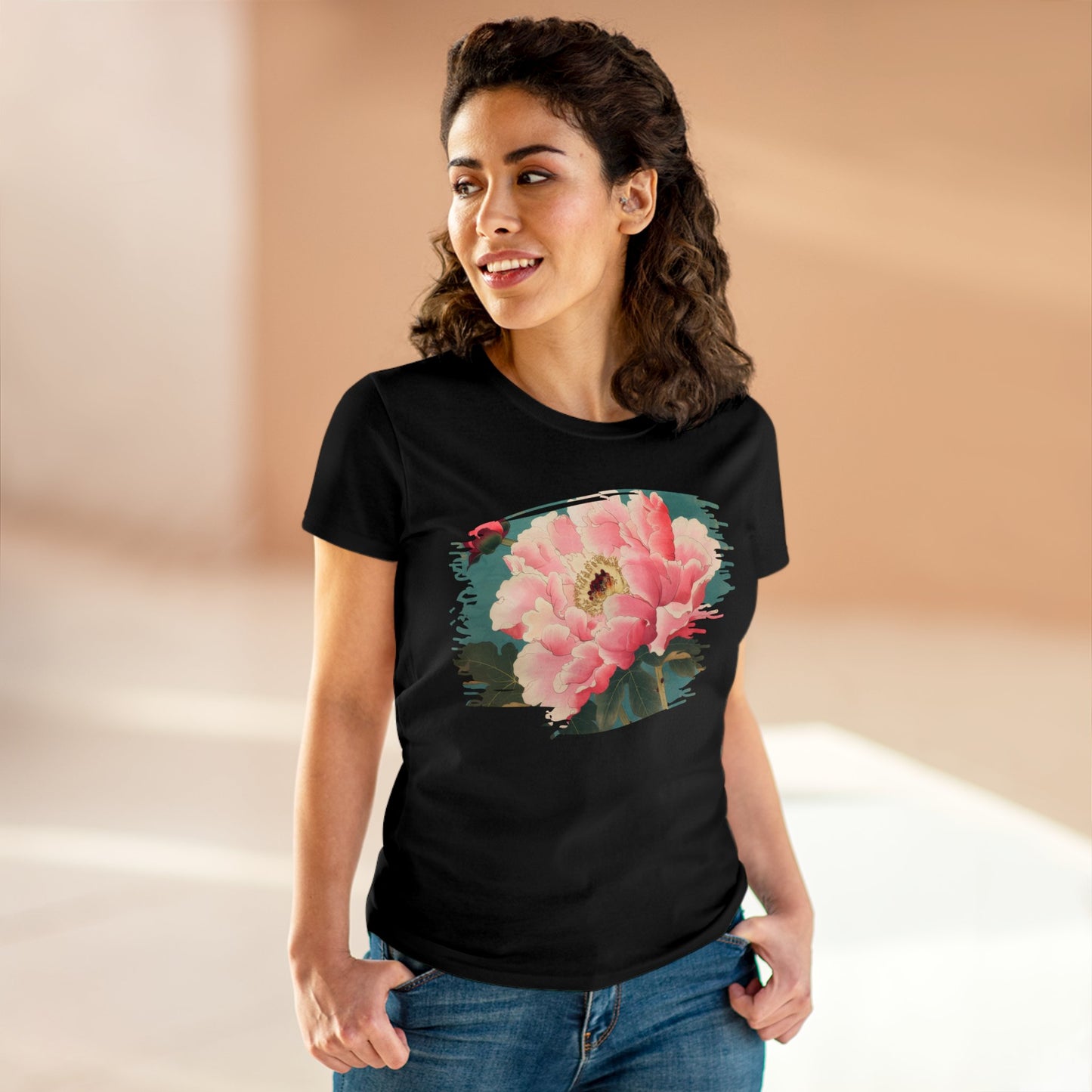 Peony - Flower - Women's Midweight Cotton Tee