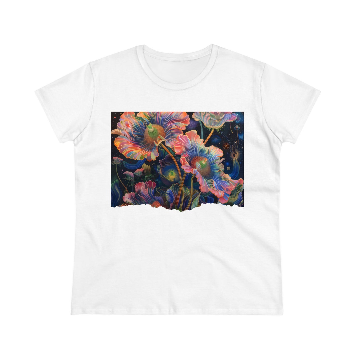 Pastel Flowers - Women's Midweight Cotton Tee