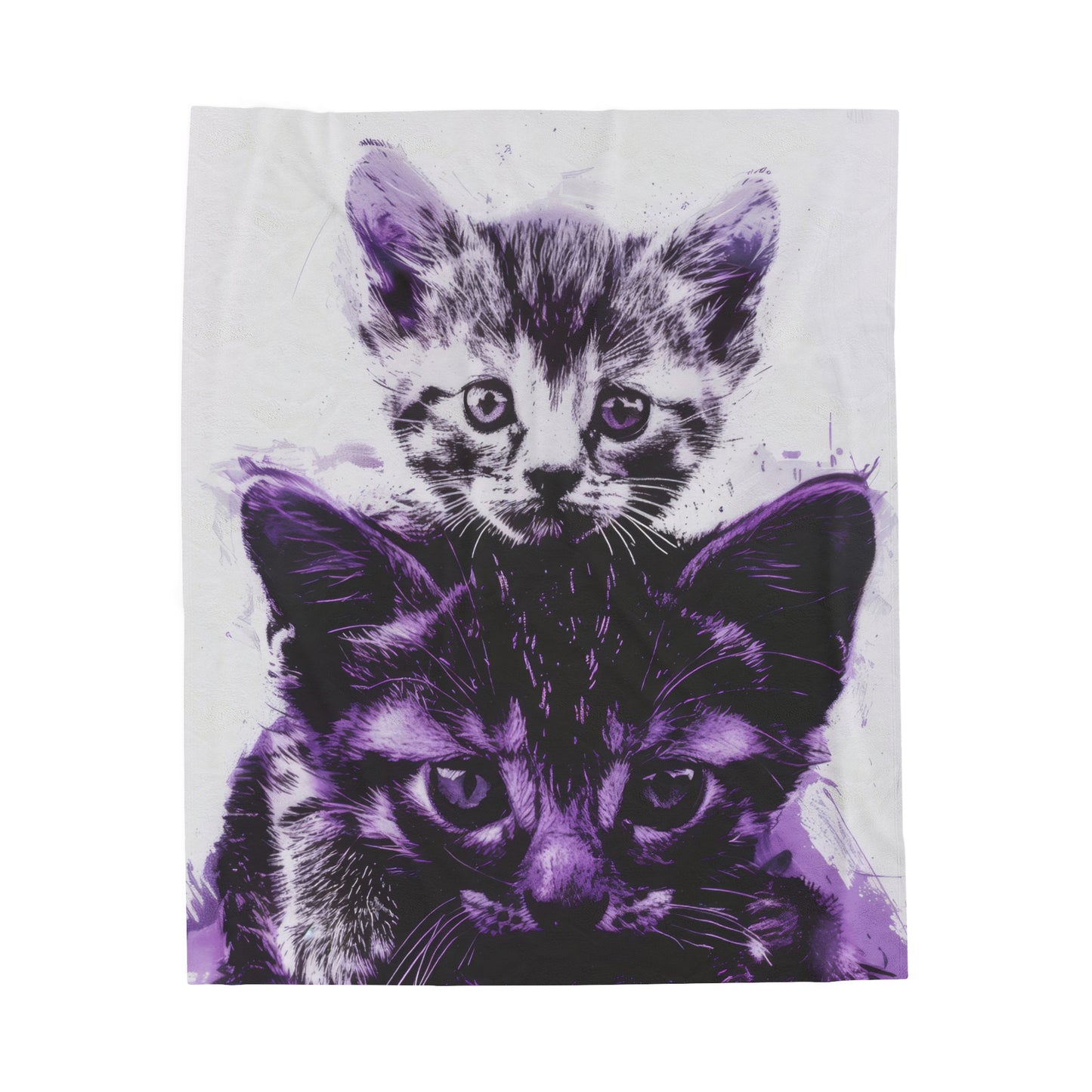 Stacked Cats - Velveteen Plush Blanket