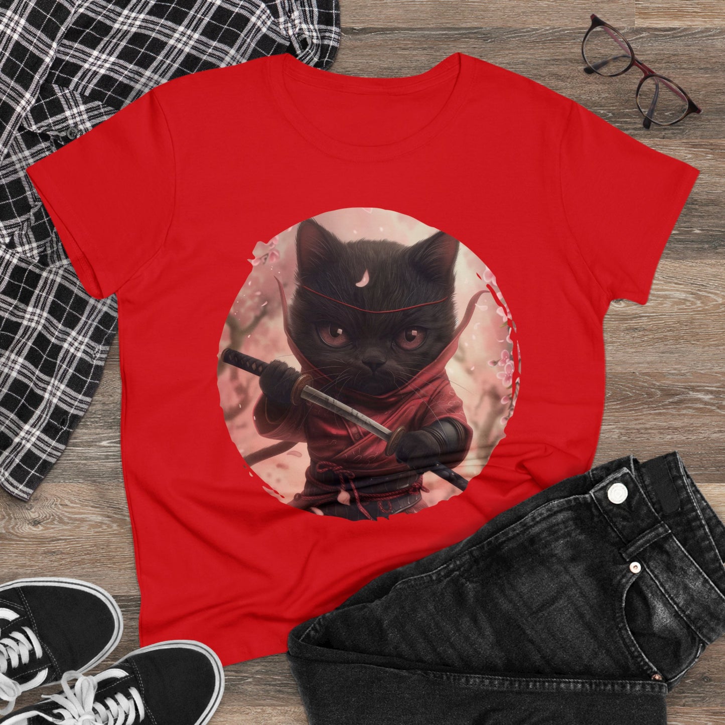 Ninja Kitty - Women's Midweight Cotton Tee