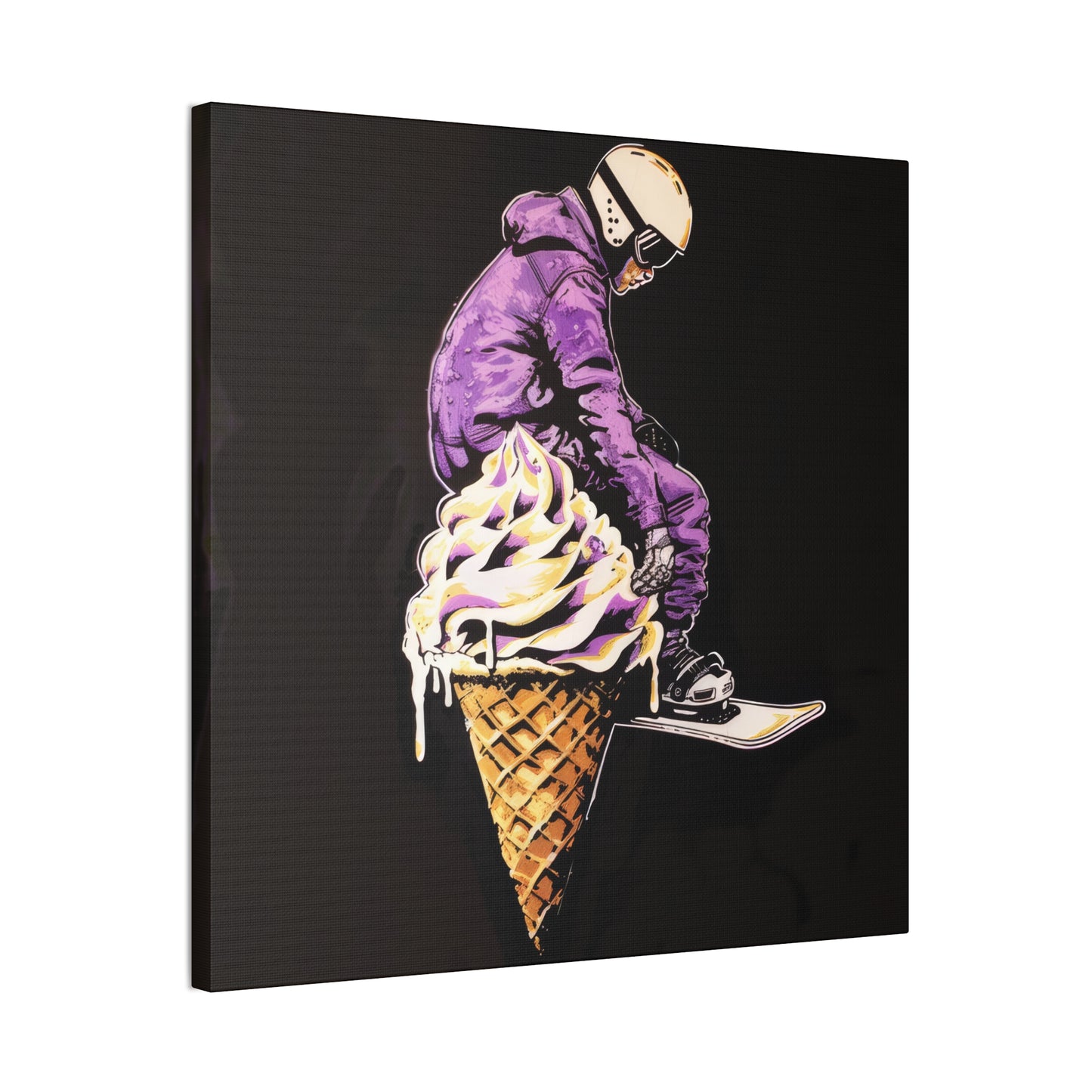 Snowboarder in Ice Cream - Canvas Stretched, 0.75"