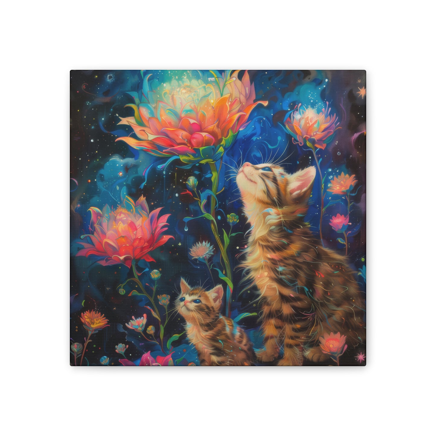 Cats and Flowers - Canvas Stretched, 0.75"